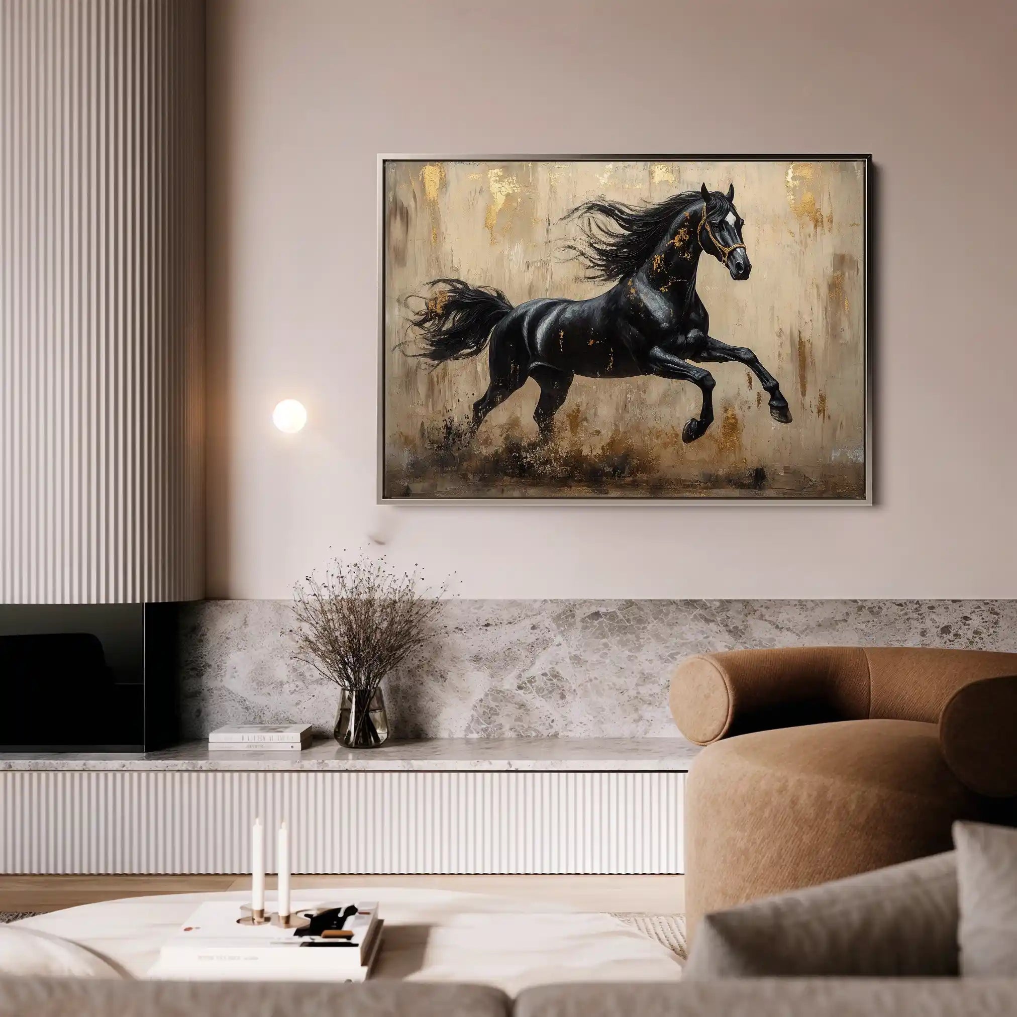 Horses 029 Canvas Art 90 x 60 cm / Stretched on hidden frame