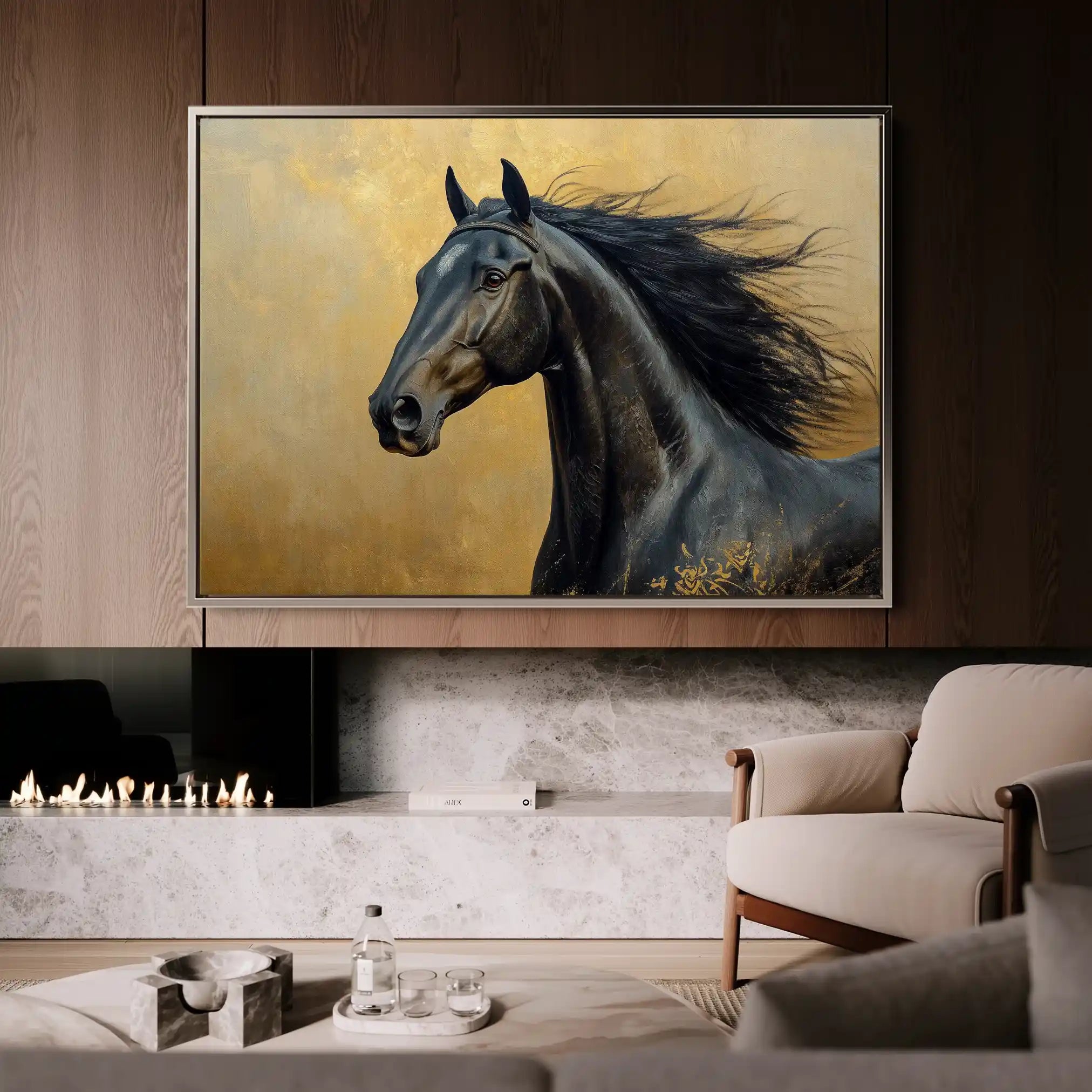 Horses 030 Canvas Art 90 x 60 cm / Stretched on hidden frame