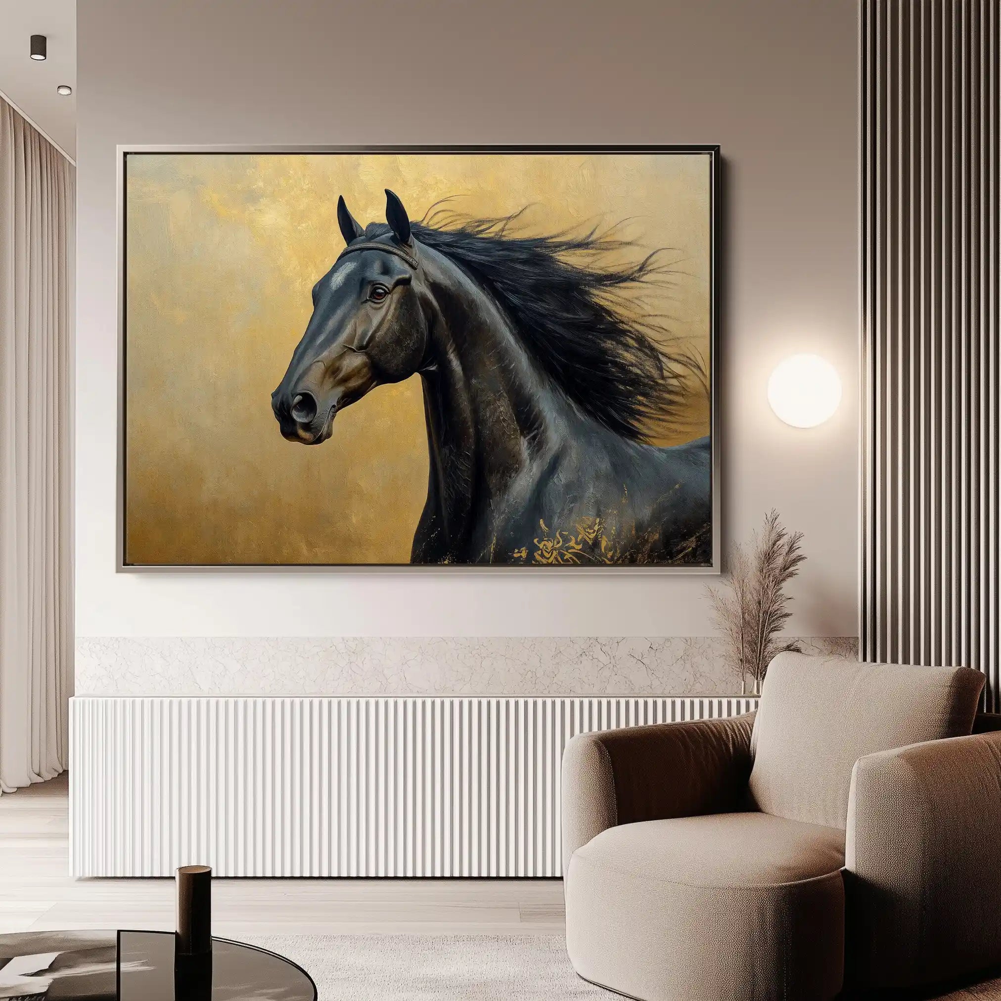 Horses 030 Canvas Art 90 x 60 cm / Stretched on hidden frame
