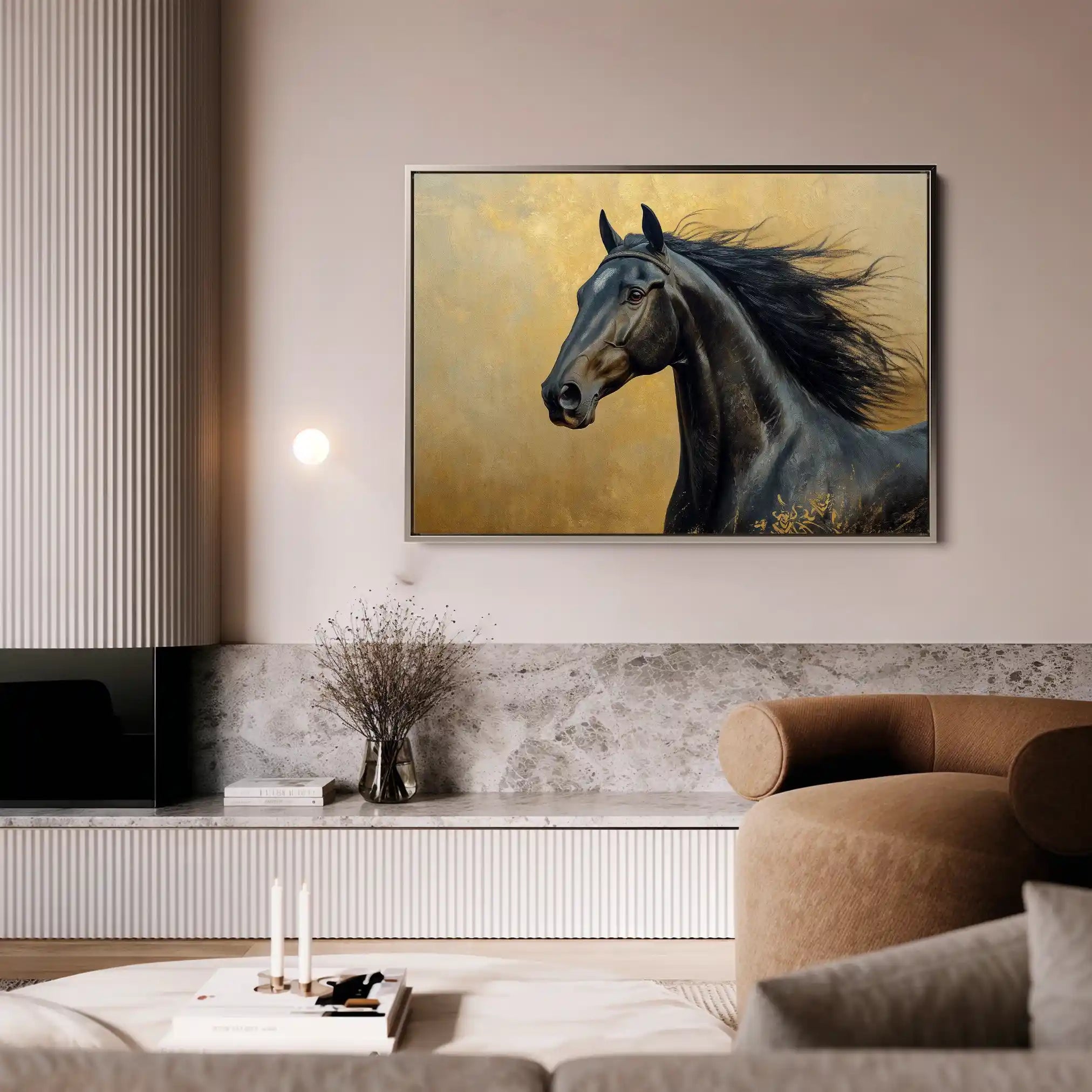 Horses 030 Canvas Art 90 x 60 cm / Stretched on hidden frame