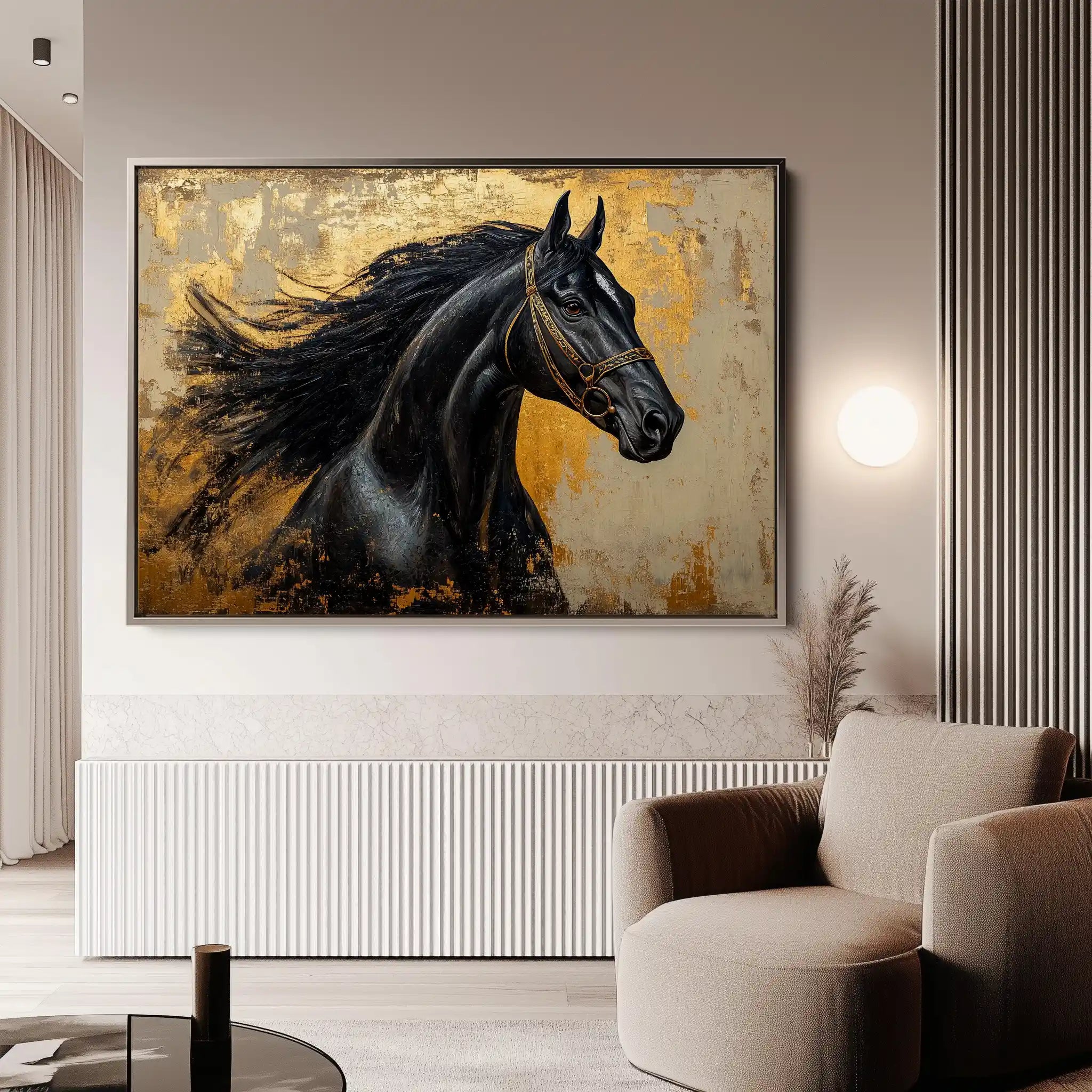 Horses 031 Canvas Art 90 x 60 cm / Stretched on hidden frame