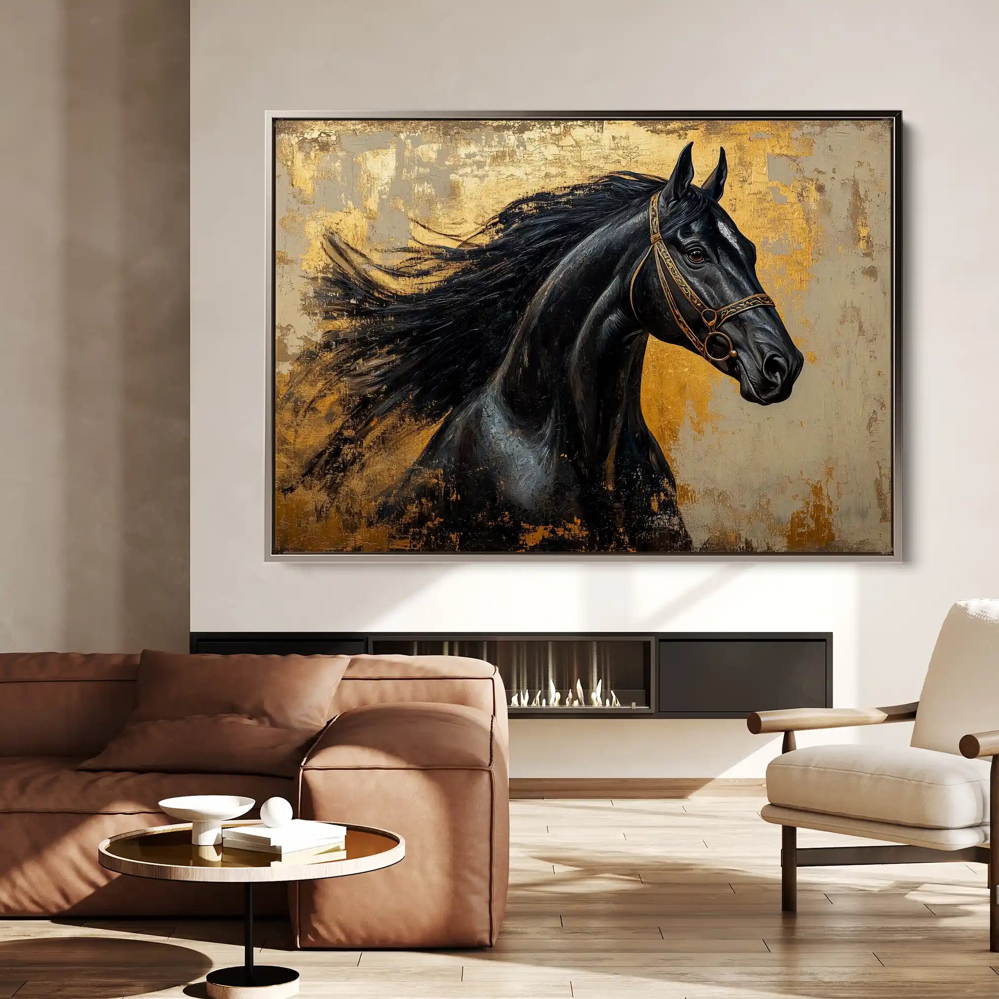 Horses 031 Canvas Art 90 x 60 cm / Stretched on hidden frame