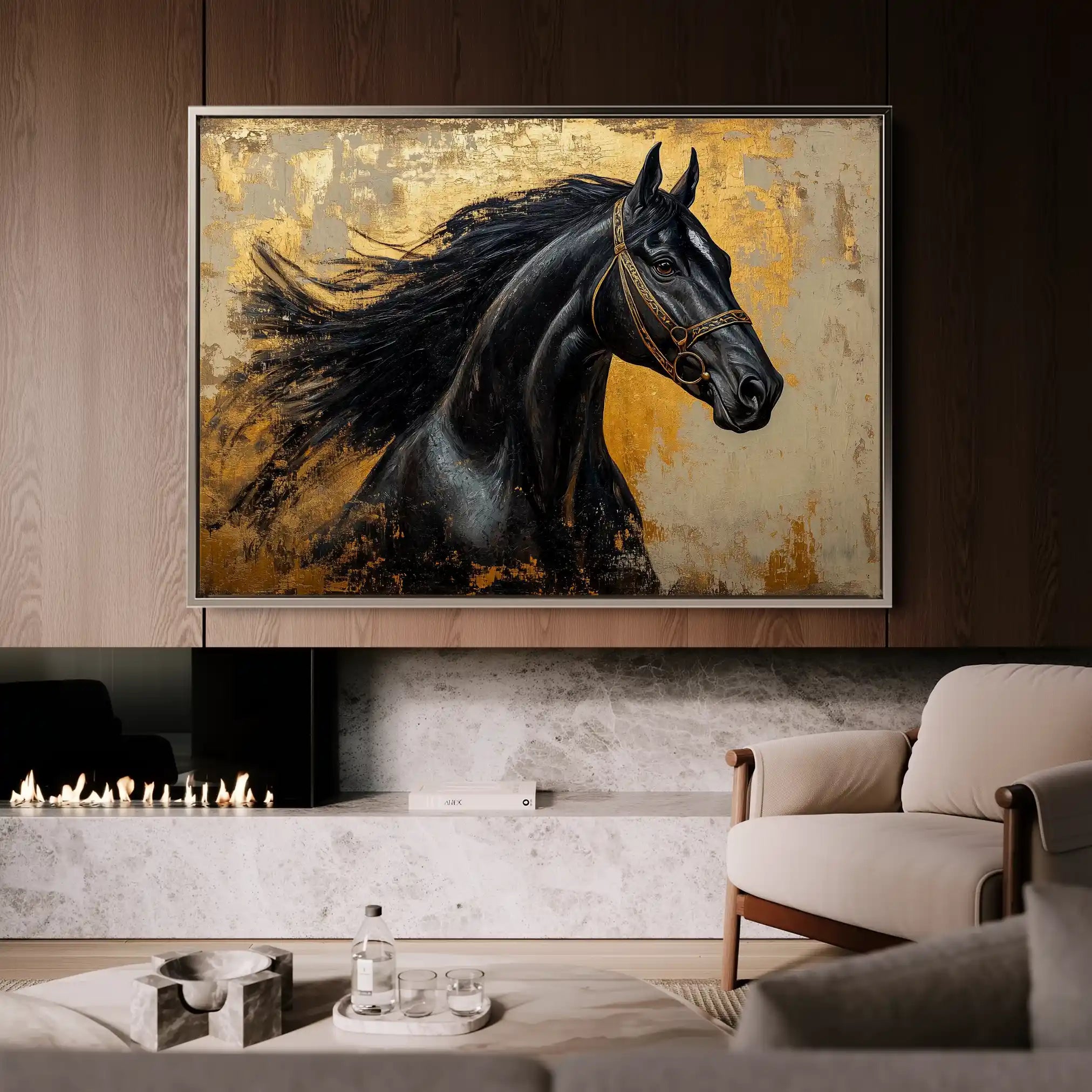 Horses 031 Canvas Art 90 x 60 cm / Stretched on hidden frame