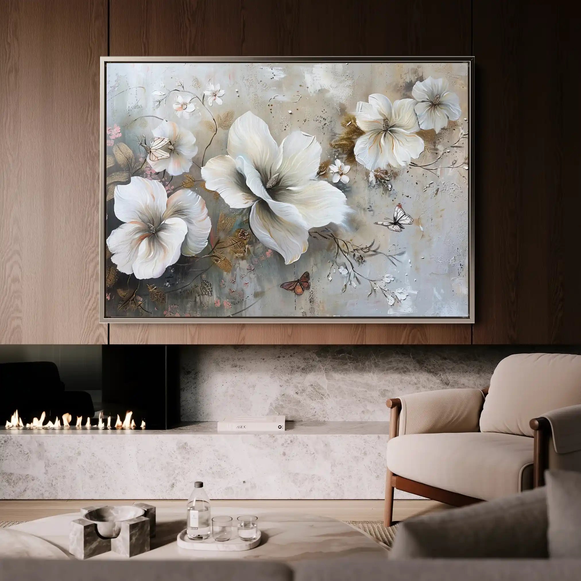 Floral Canvas Wall Art WAD032-F 90 x 60 cm / Stretched on hidden frame