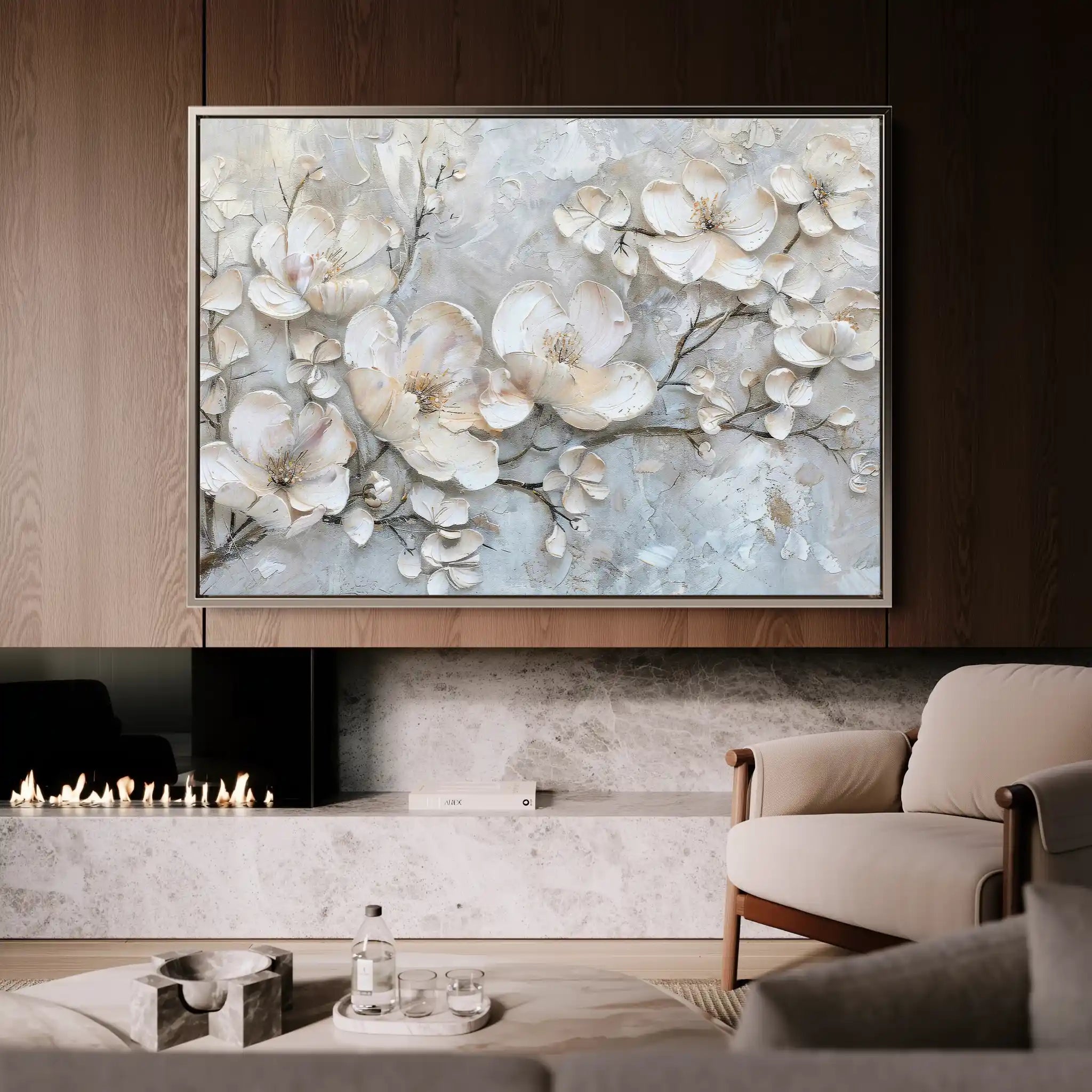 Floral Canvas Wall Art WAD033-F 90 x 60 cm / Stretched on hidden frame