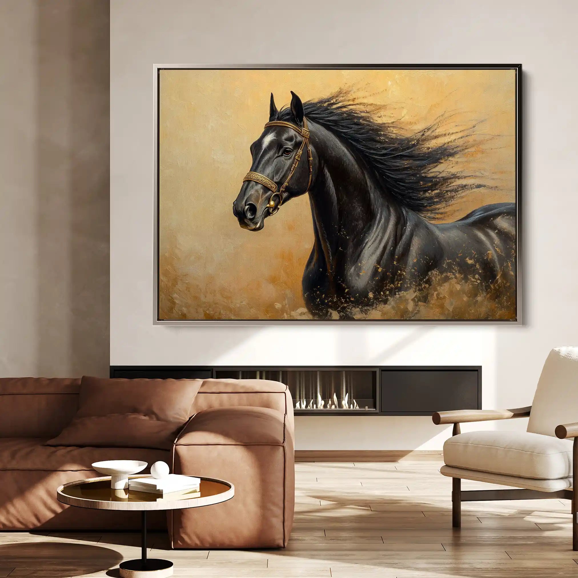 Horses 033 Canvas Art 90 x 60 cm / Stretched on hidden frame