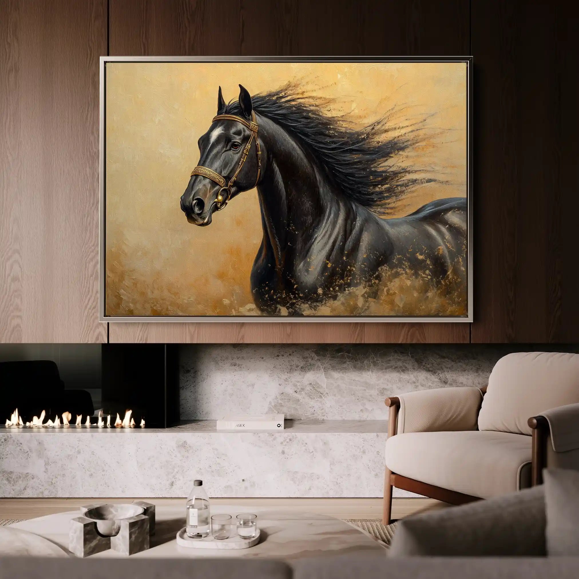 Horses 033 Canvas Art 90 x 60 cm / Stretched on hidden frame
