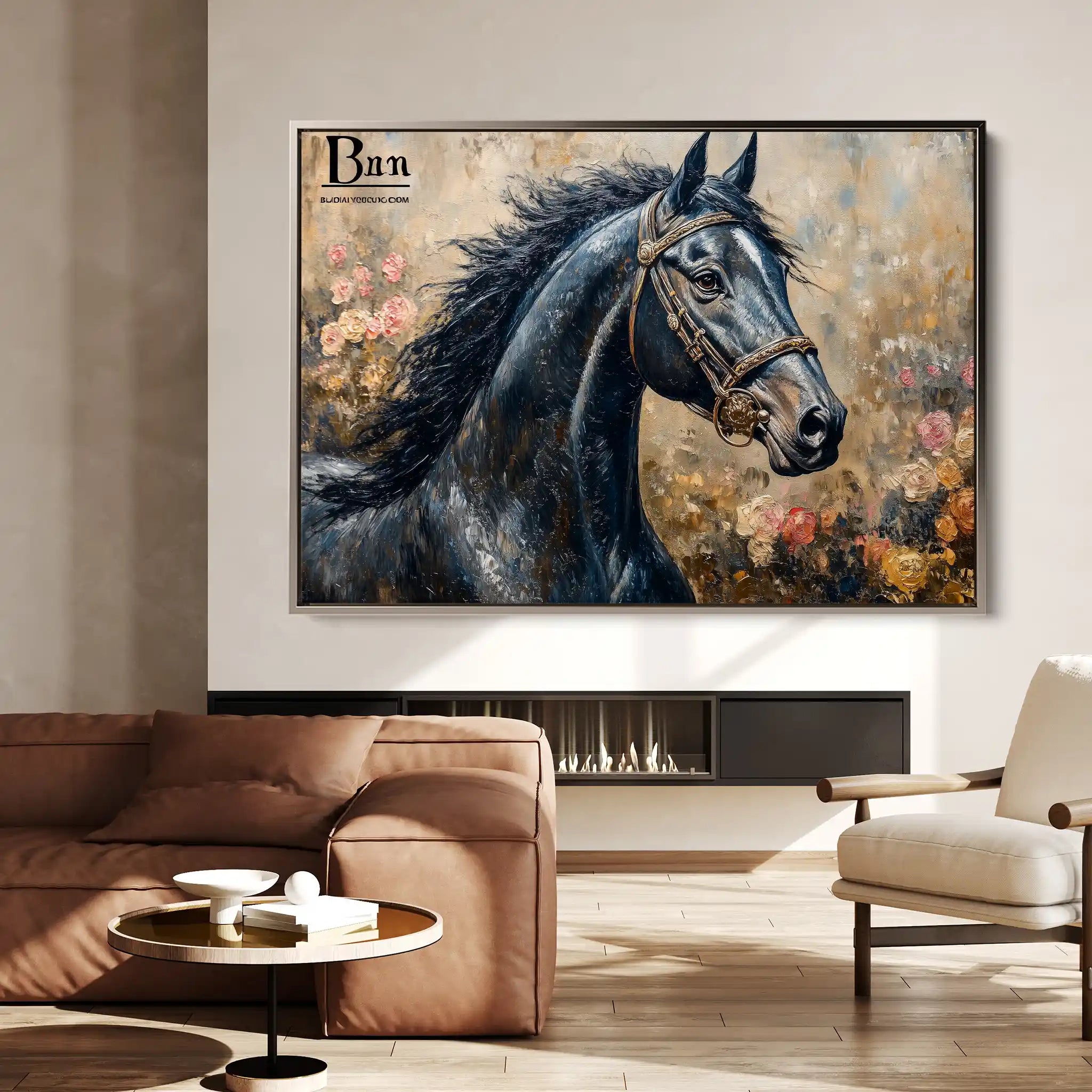 Horses 035 Canvas Art 90 x 60 cm / Stretched on hidden frame