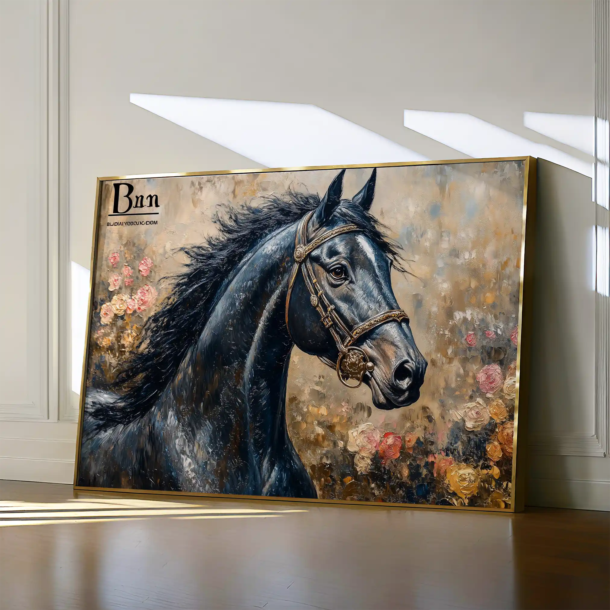 Horses 035 Canvas Art 90 x 60 cm / Stretched on hidden frame