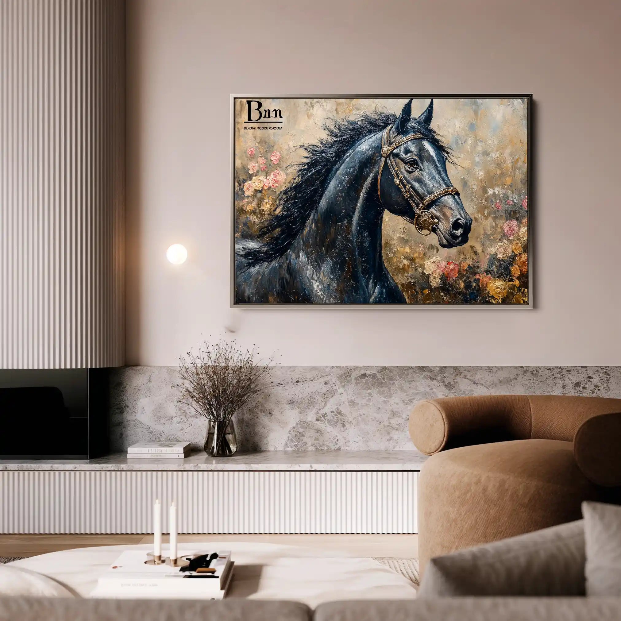 Horses 035 Canvas Art 90 x 60 cm / Stretched on hidden frame