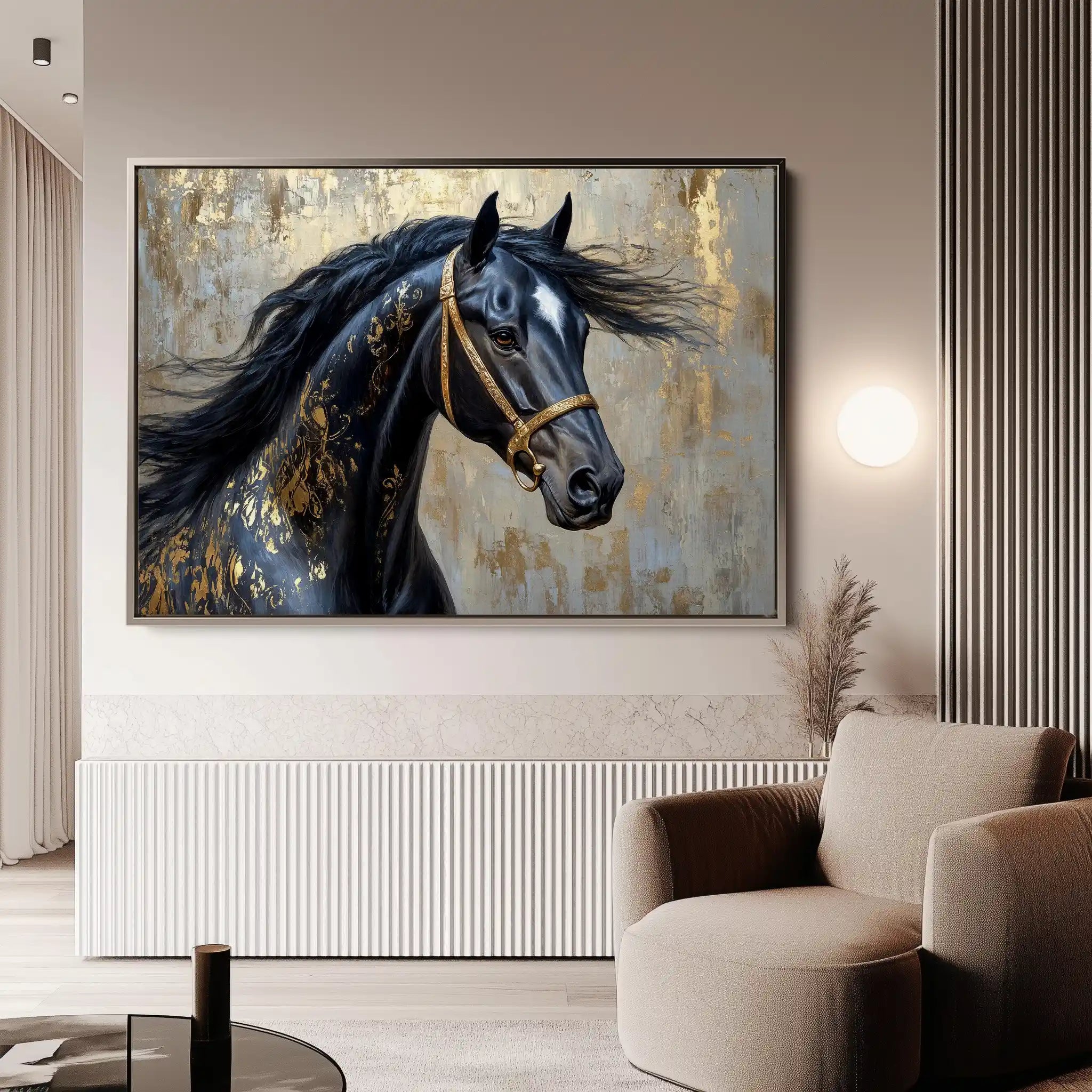 Horses 037 Canvas Art 90 x 60 cm / Stretched on hidden frame