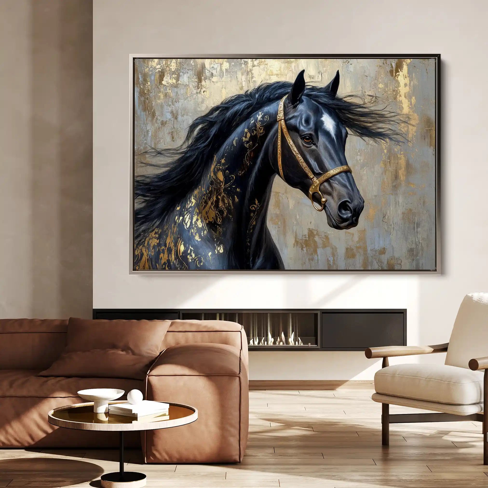 Horses 037 Canvas Art 90 x 60 cm / Stretched on hidden frame