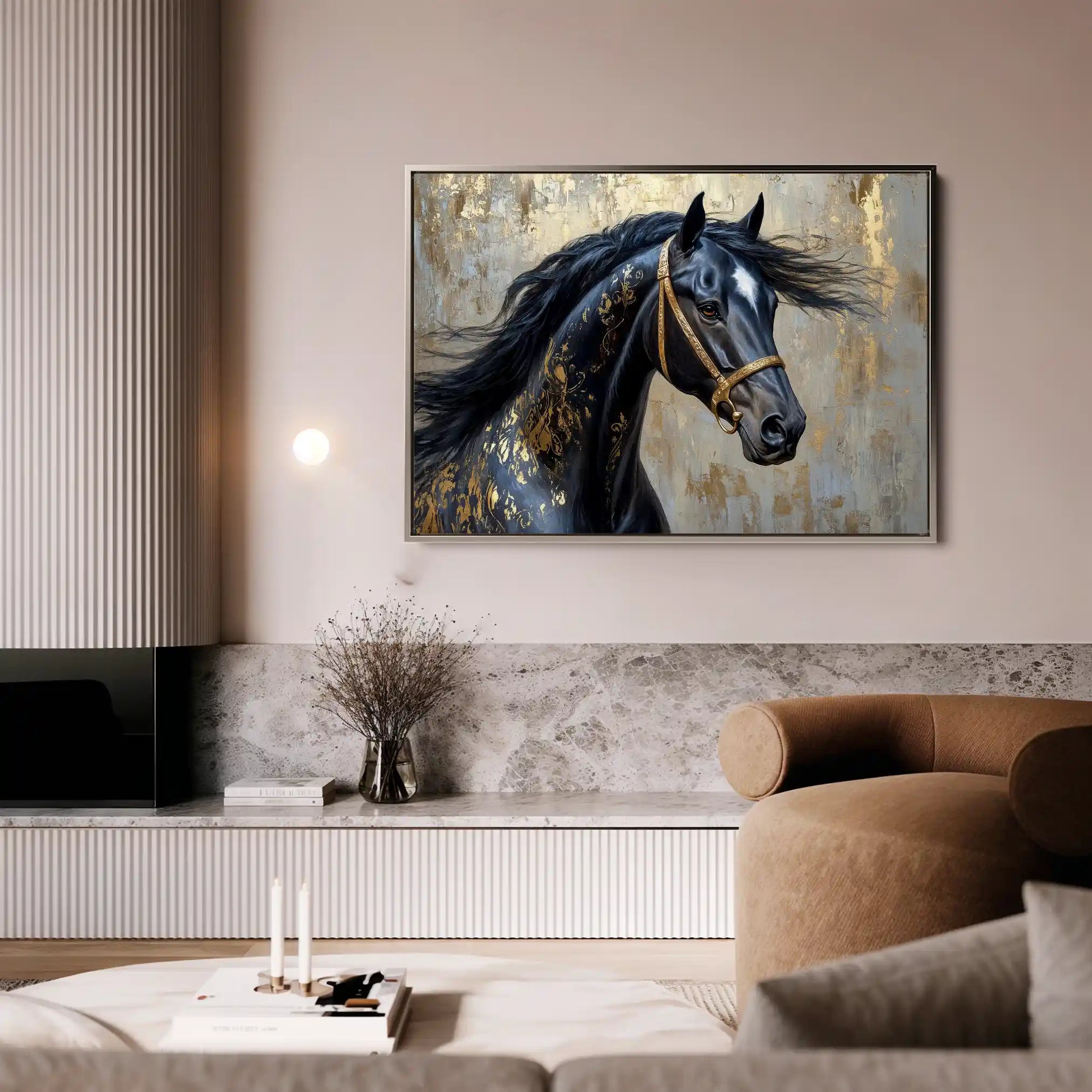 Horses 037 Canvas Art 90 x 60 cm / Stretched on hidden frame