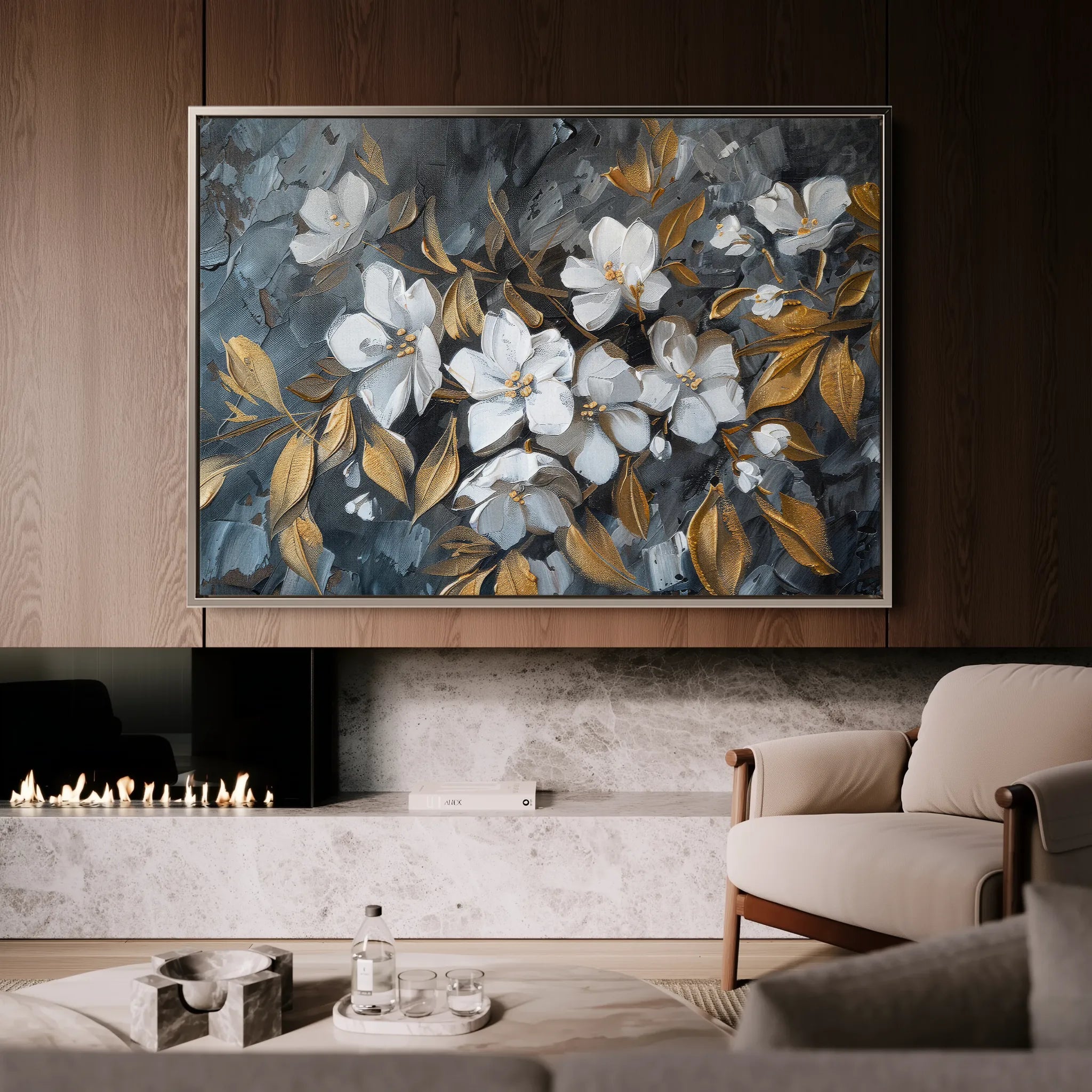 Floral Canvas Wall Art WAD038-F 90 x 60 cm / Stretched on hidden frame