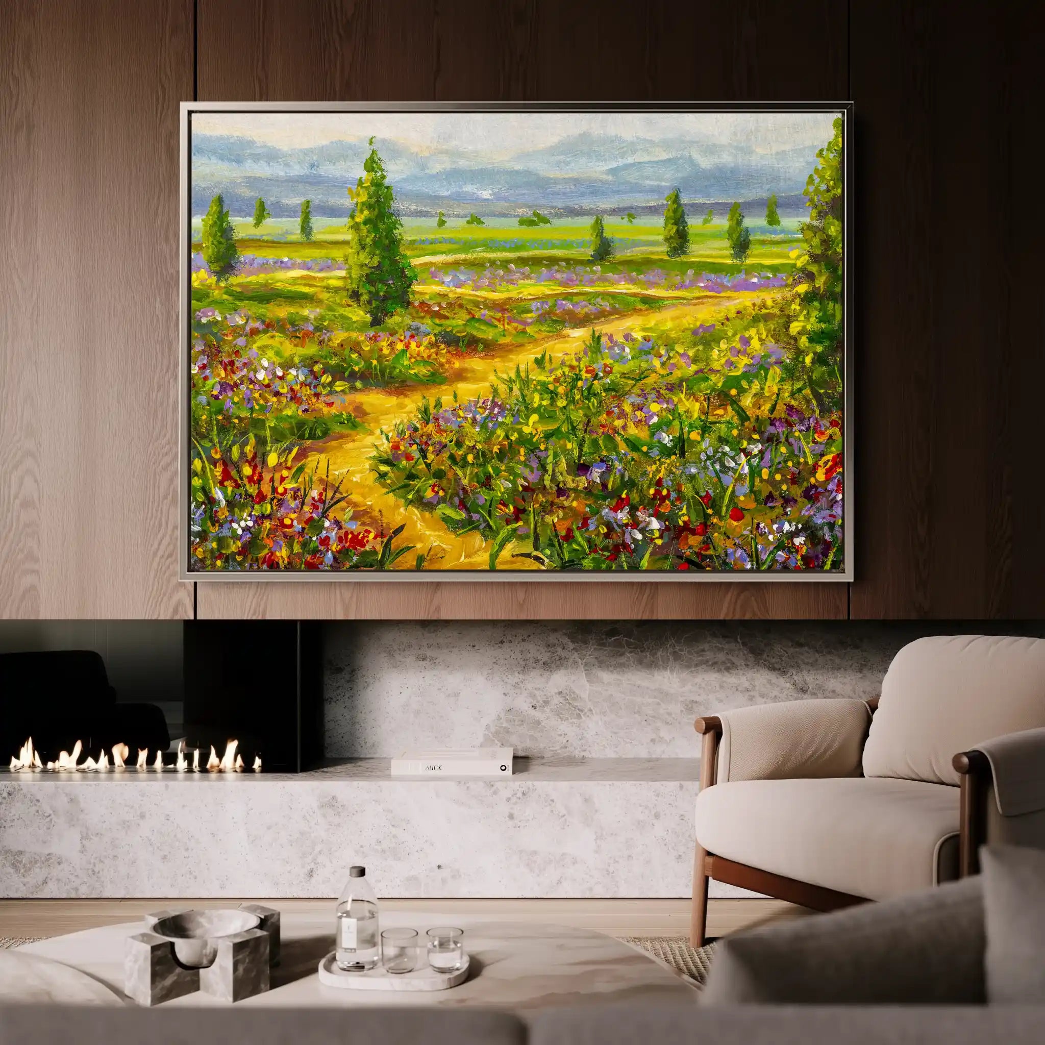 Landscape 038 Canvas Art 90 x 60 cm / Stretched on hidden frame