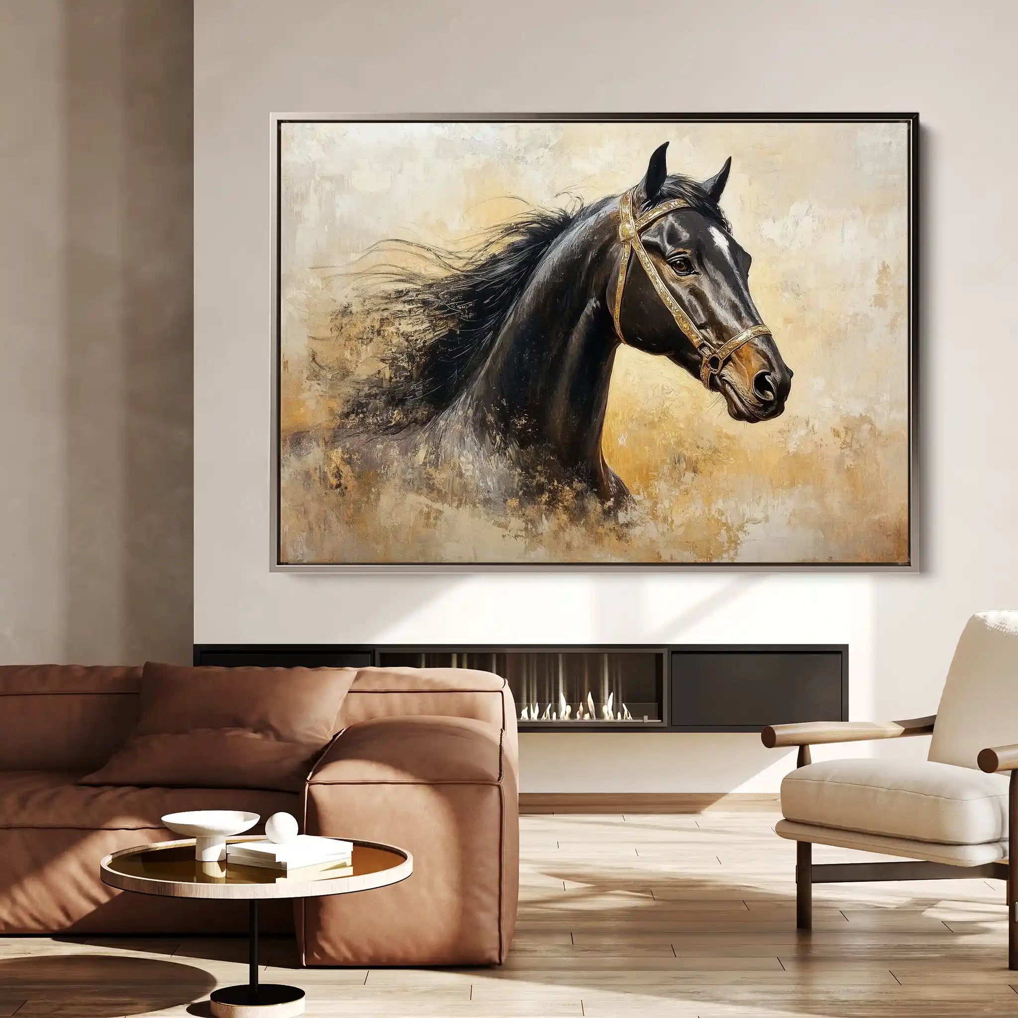 Horses 039 Canvas Art 90 x 60 cm / Stretched on hidden frame