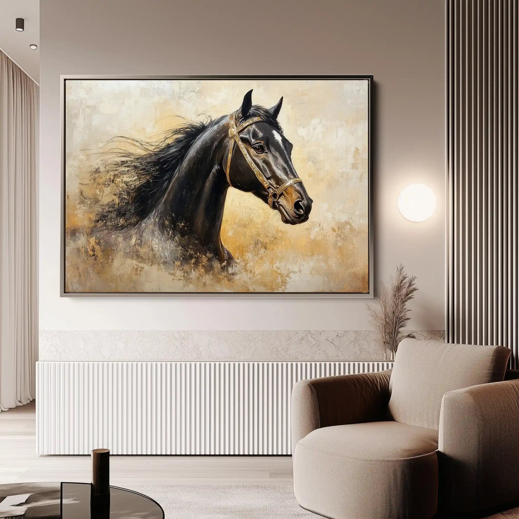 Horses 039 Canvas Art 90 x 60 cm / Stretched on hidden frame