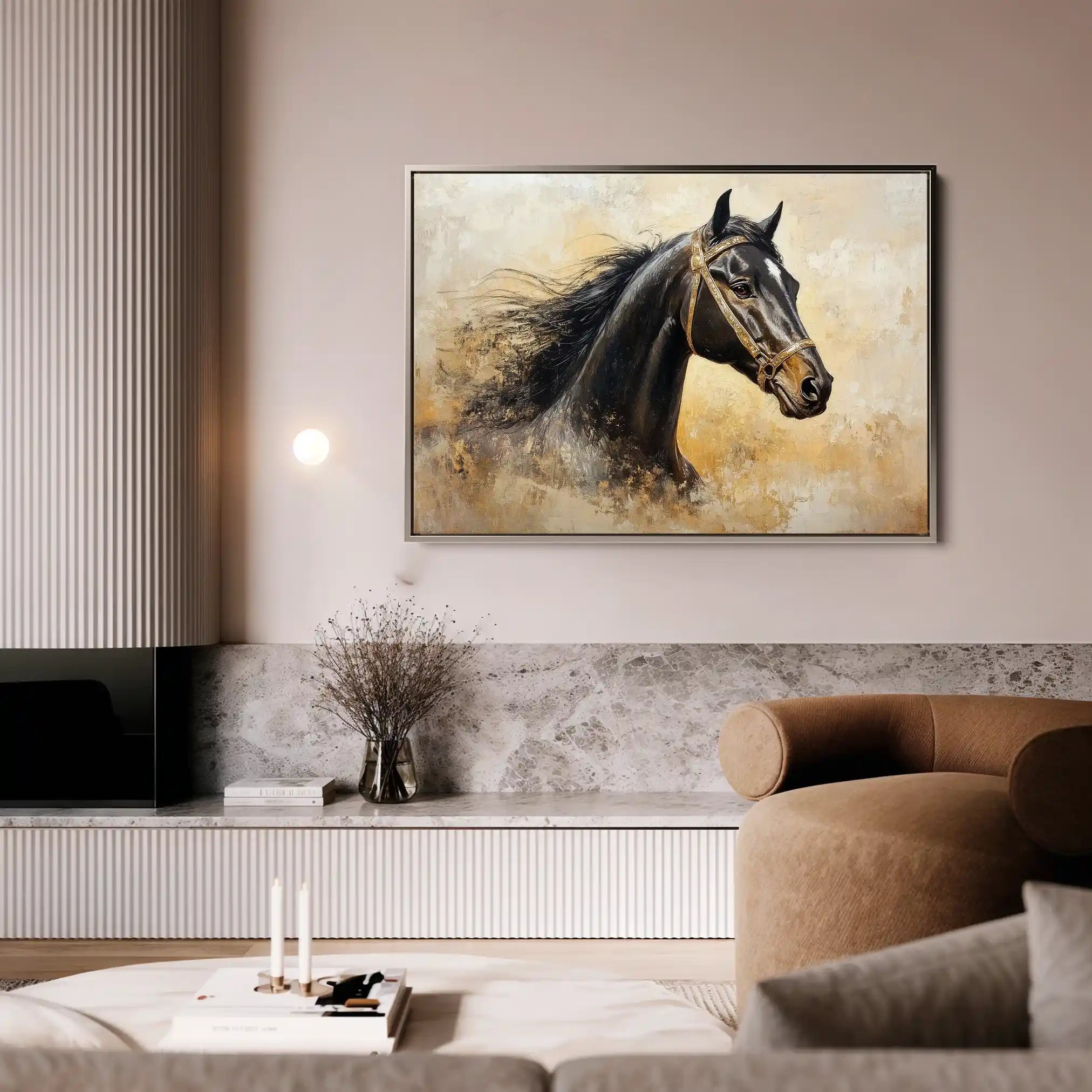 Horses 039 Canvas Art 90 x 60 cm / Stretched on hidden frame