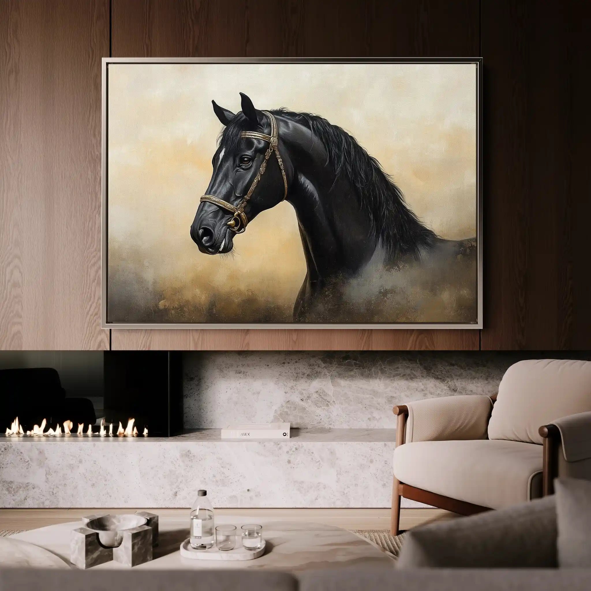 Horses 040 Canvas Art 90 x 60 cm / Stretched on hidden frame