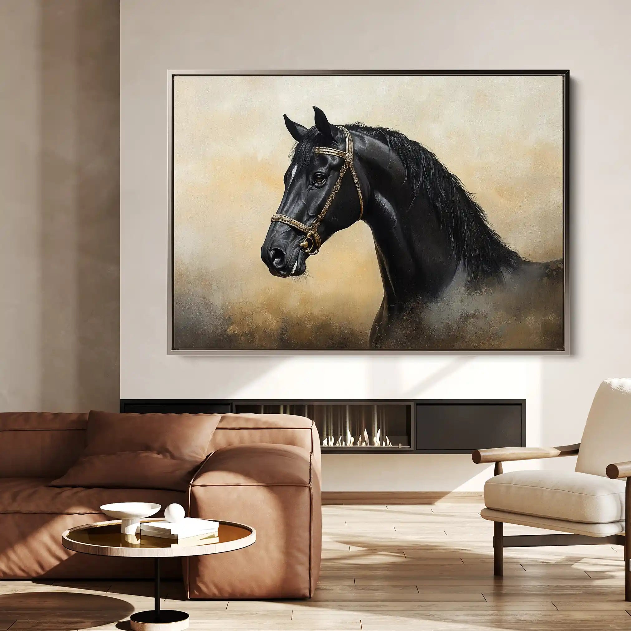 Horses 040 Canvas Art 90 x 60 cm / Stretched on hidden frame
