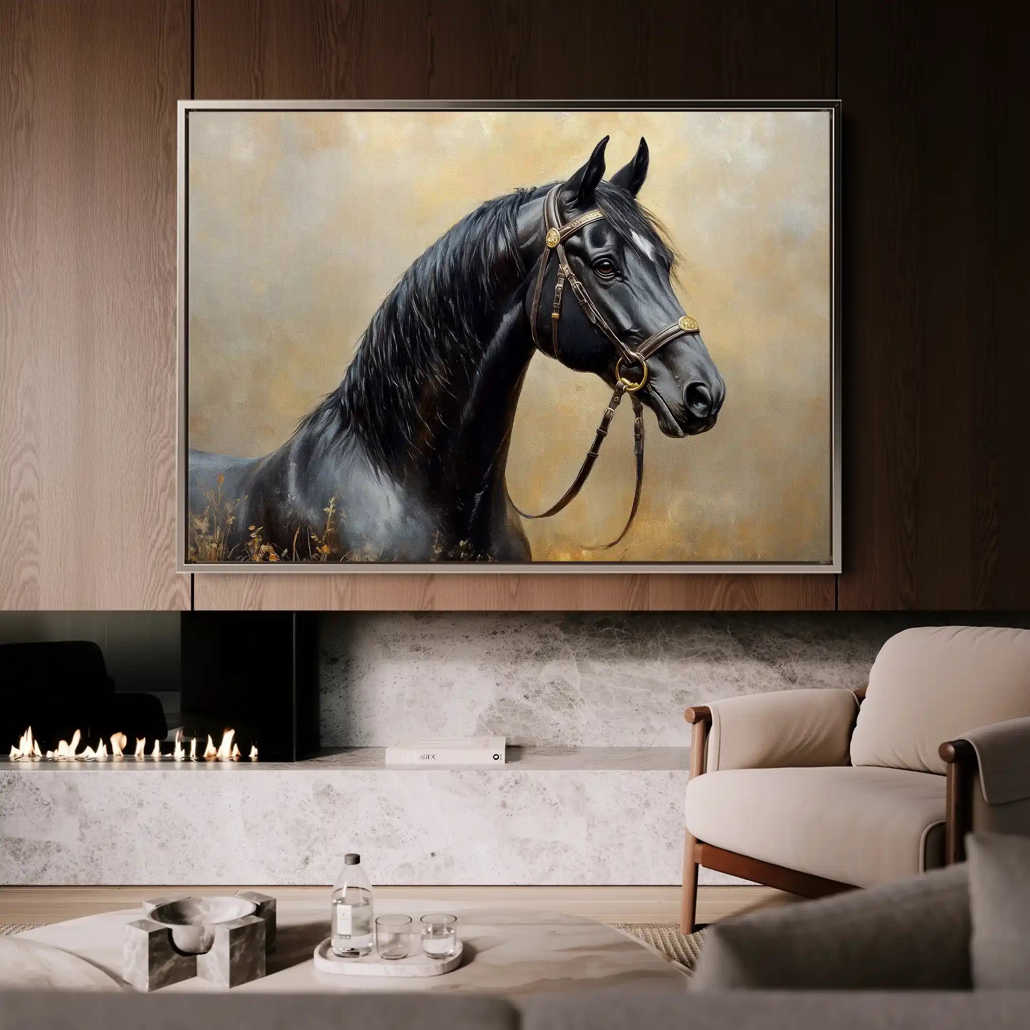 Horses 041 Canvas Art 90 x 60 cm / Stretched on hidden frame