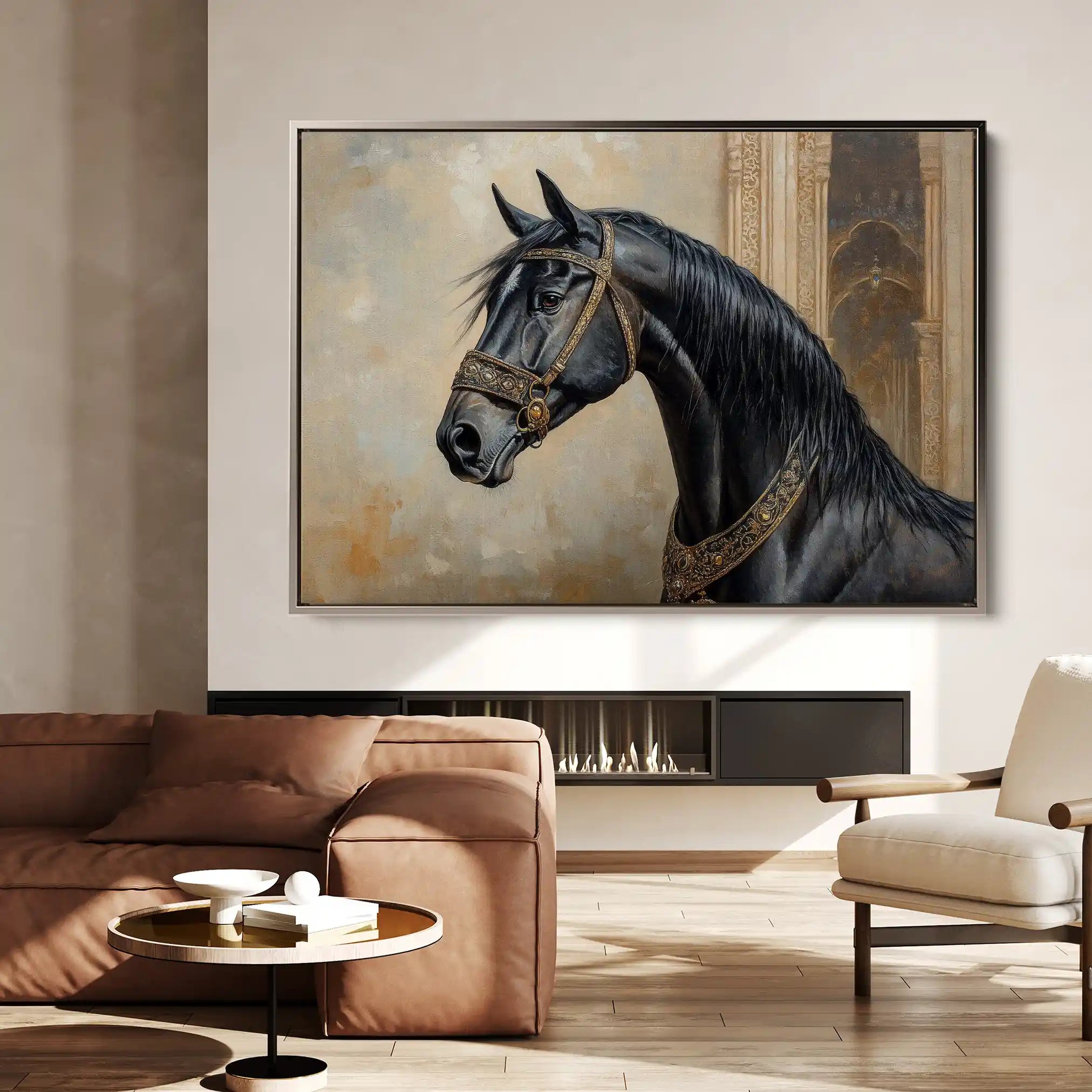 Horses 042 Canvas Art 90 x 60 cm / Stretched on hidden frame