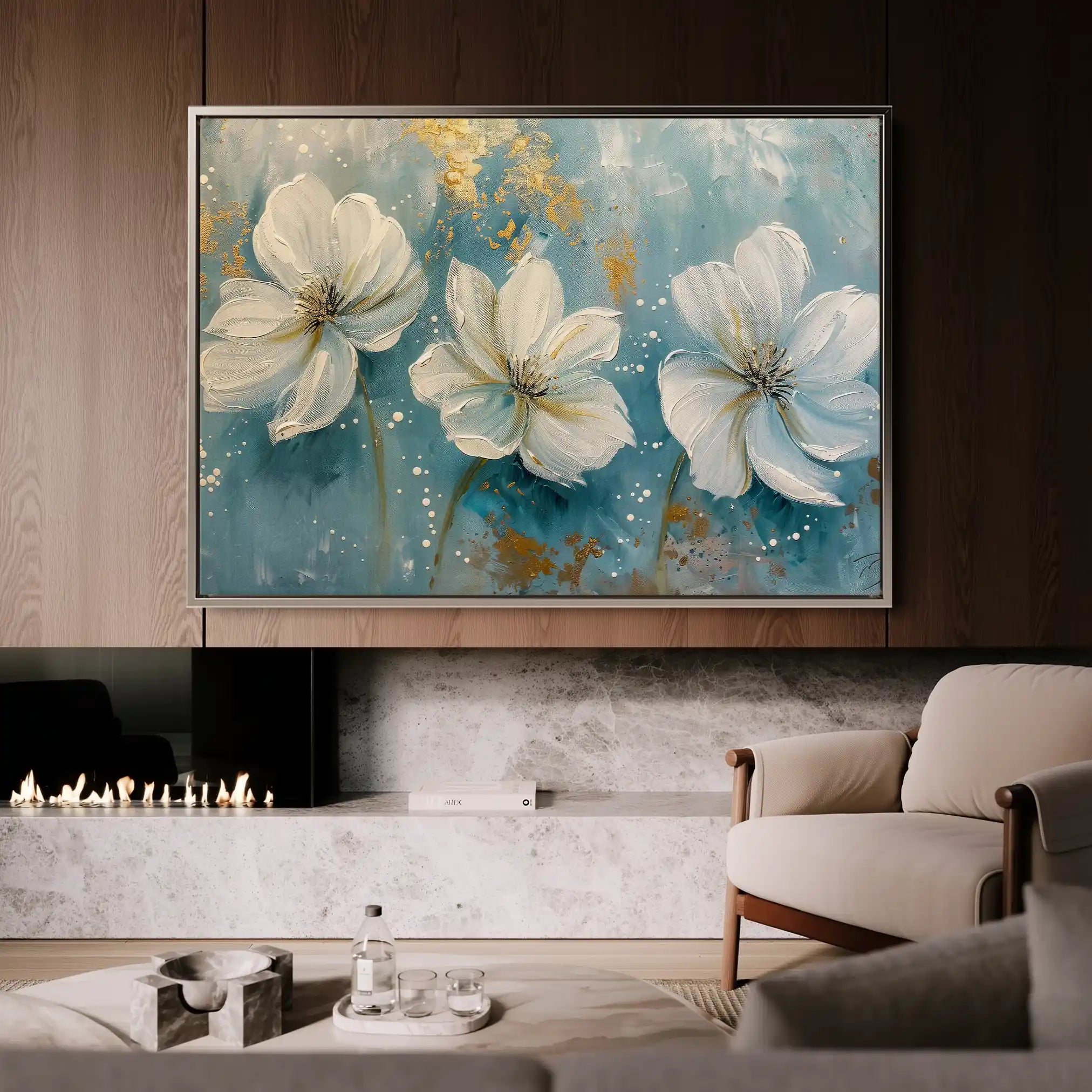 Floral Canvas Wall Art WAD043-F 90 x 60 cm / Stretched on hidden frame