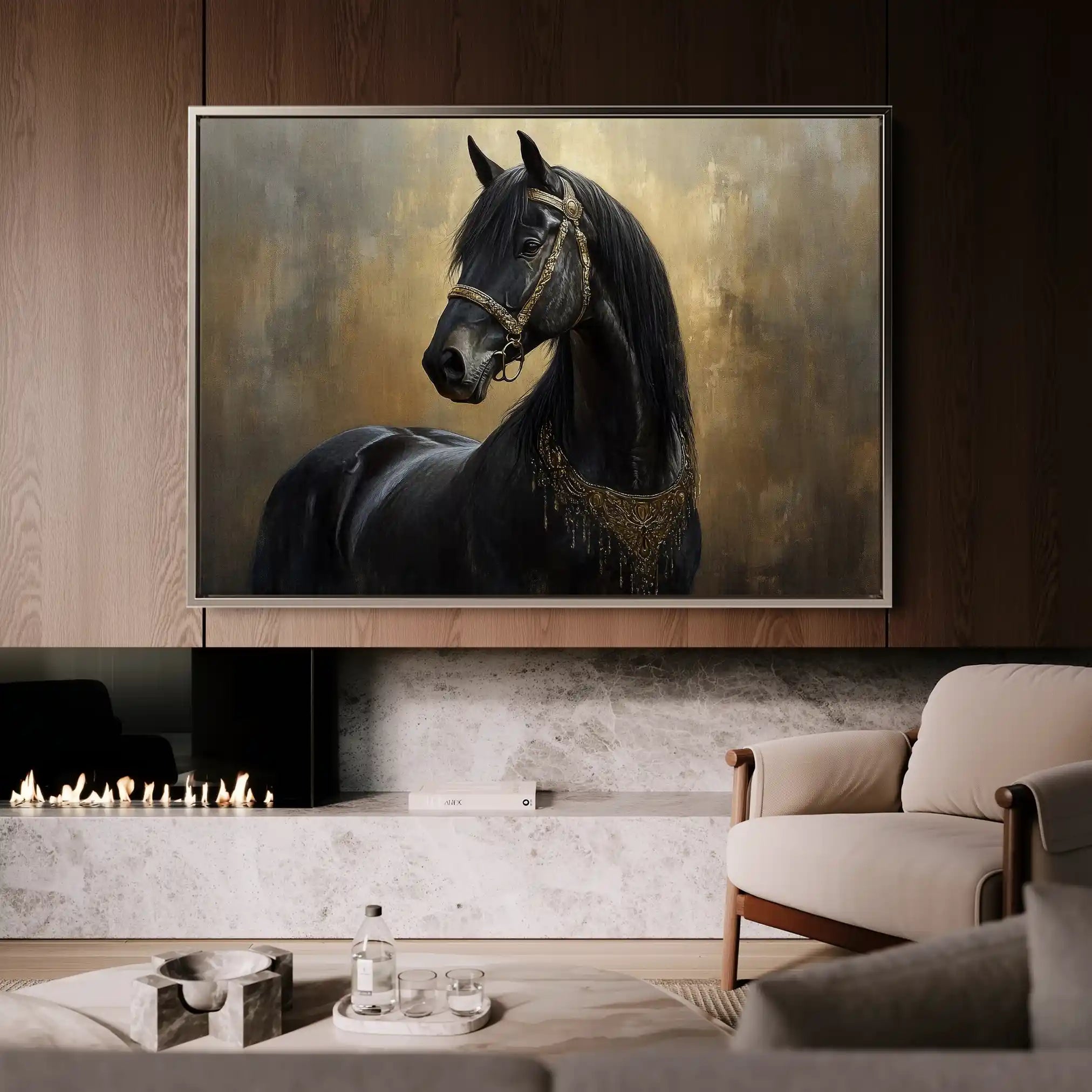 Horses 043 Canvas Art 90 x 60 cm / Stretched on hidden frame