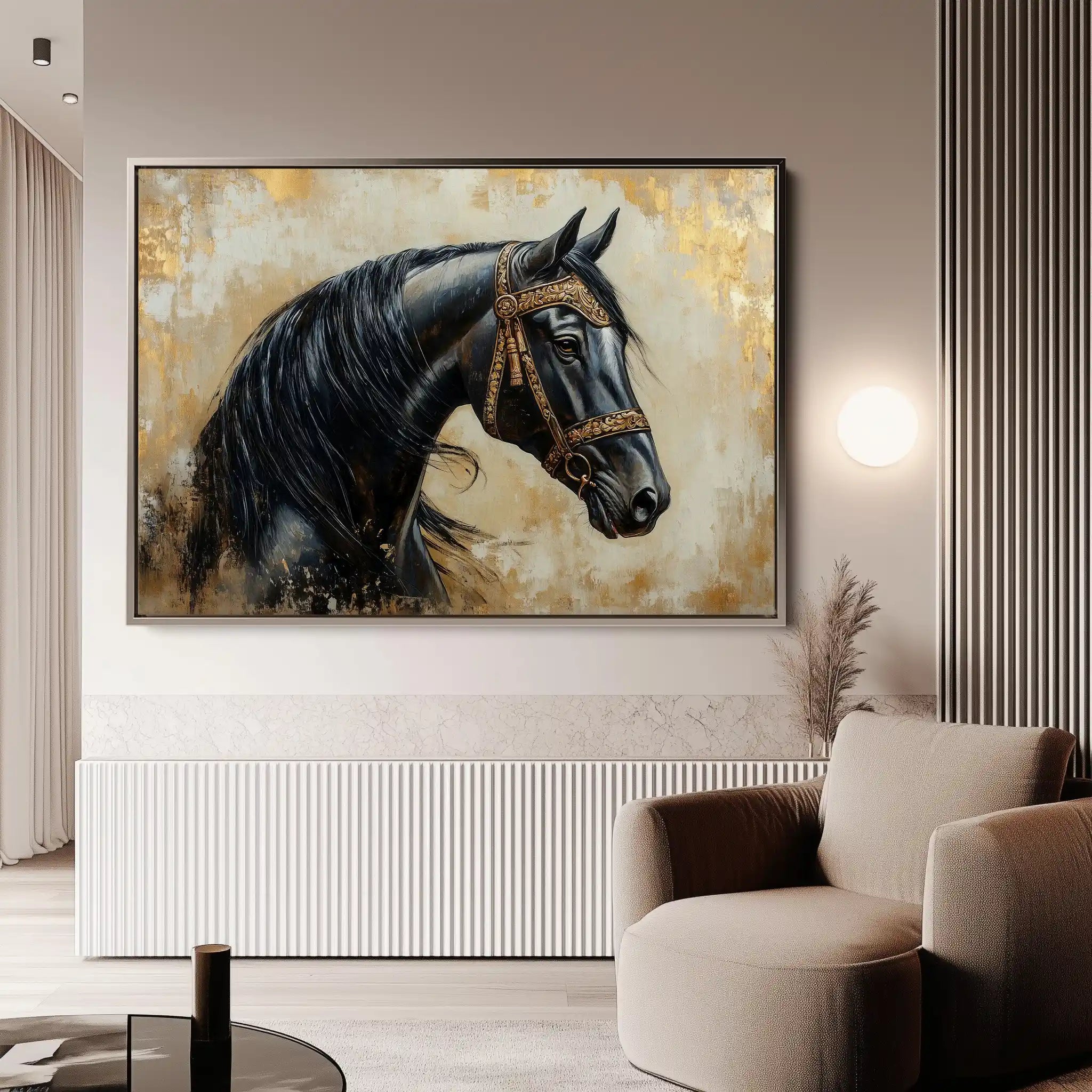 Horses 044 Canvas Art 90 x 60 cm / Stretched on hidden frame