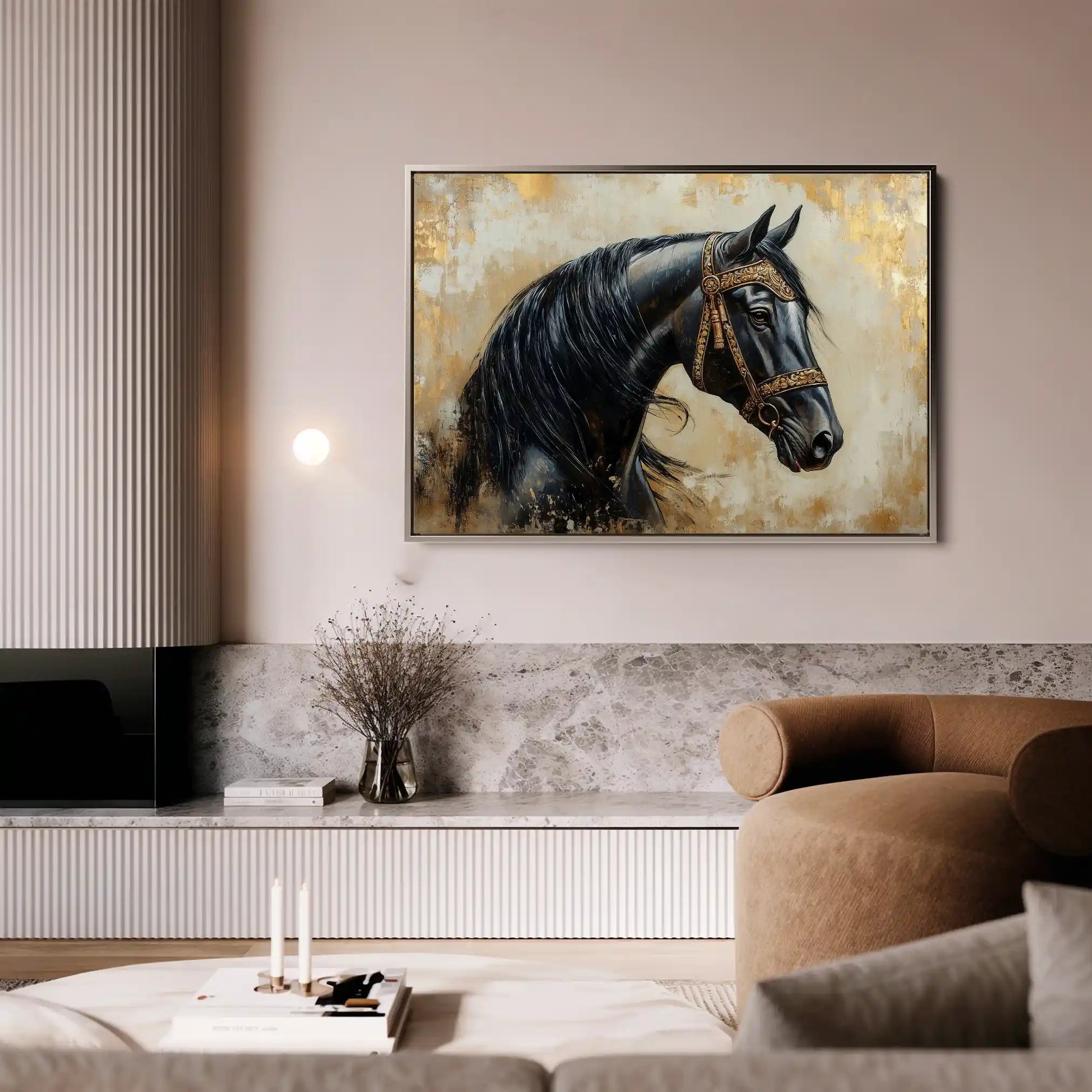 Horses 044 Canvas Art 90 x 60 cm / Stretched on hidden frame