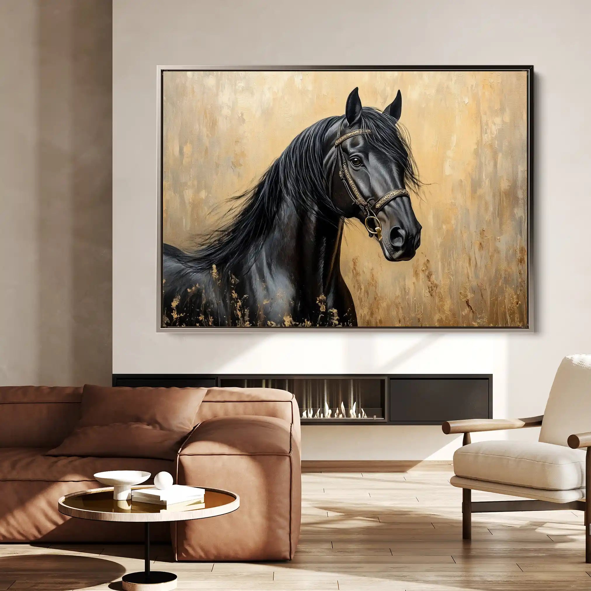 Horses 045 Canvas Art 90 x 60 cm / Stretched on hidden frame