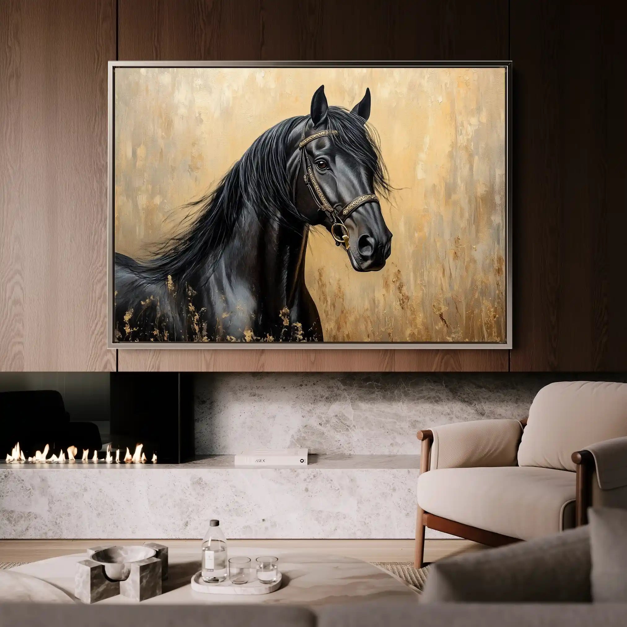 Horses 045 Canvas Art 90 x 60 cm / Stretched on hidden frame