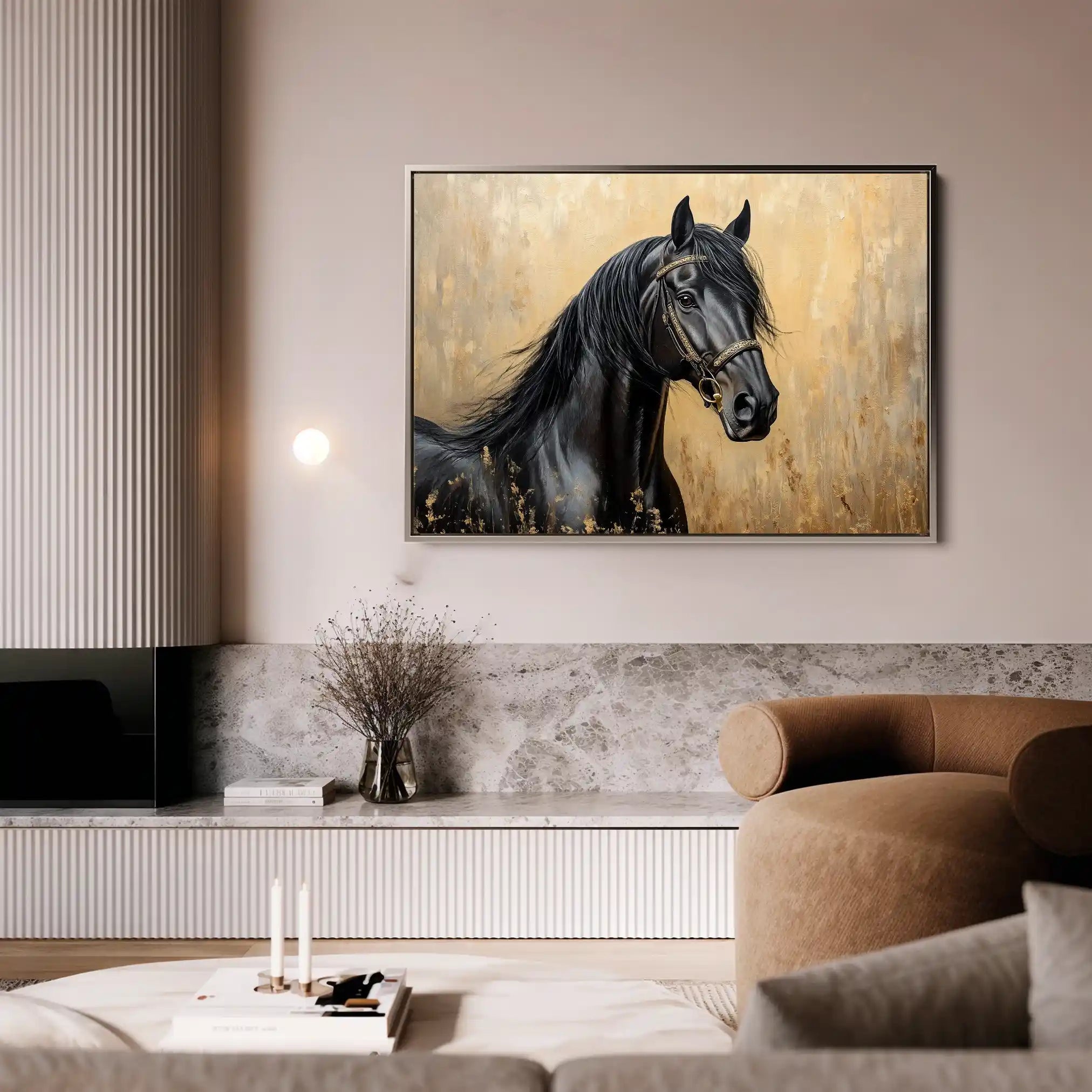 Horses 045 Canvas Art 90 x 60 cm / Stretched on hidden frame