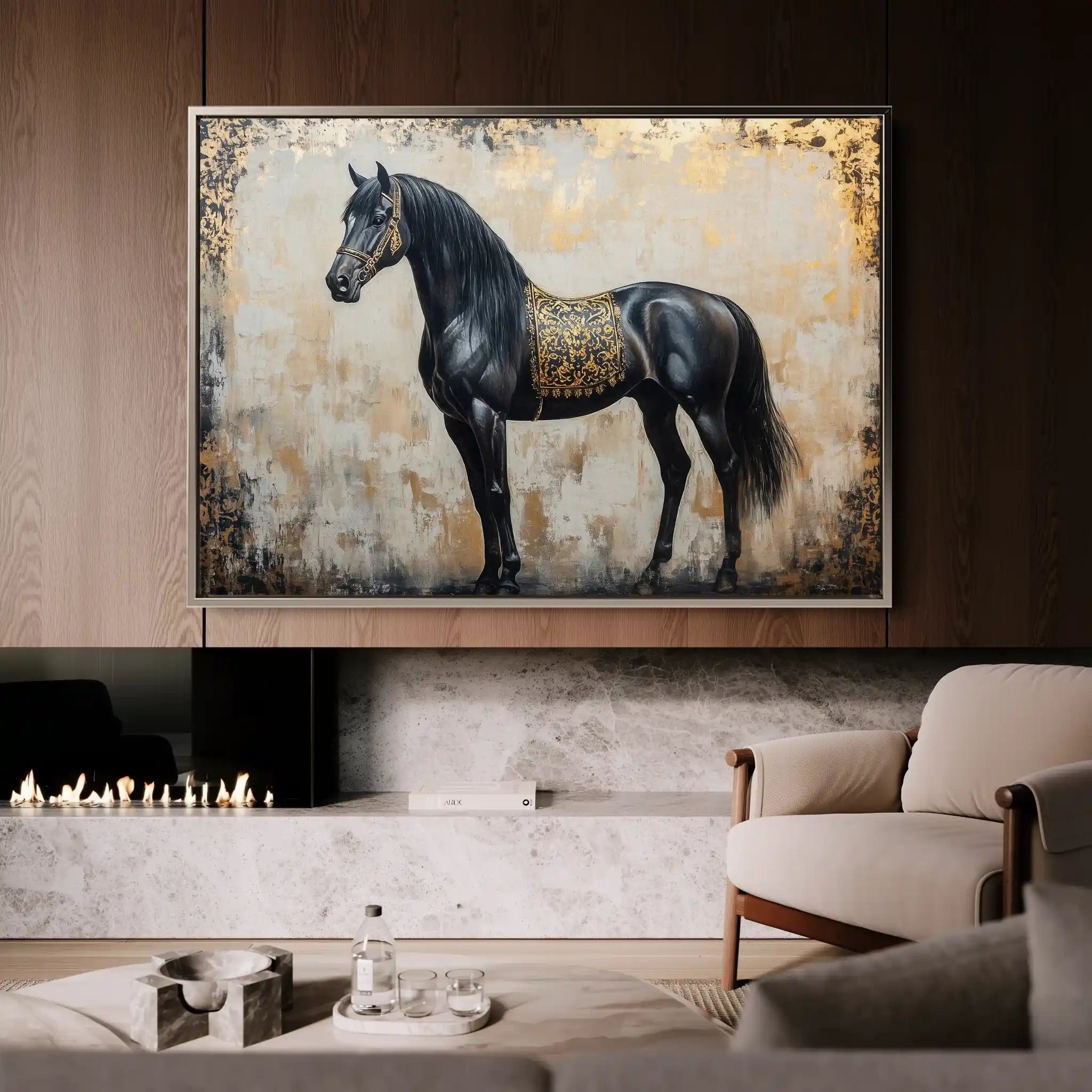 Horses 046 Canvas Art 90 x 60 cm / Stretched on hidden frame