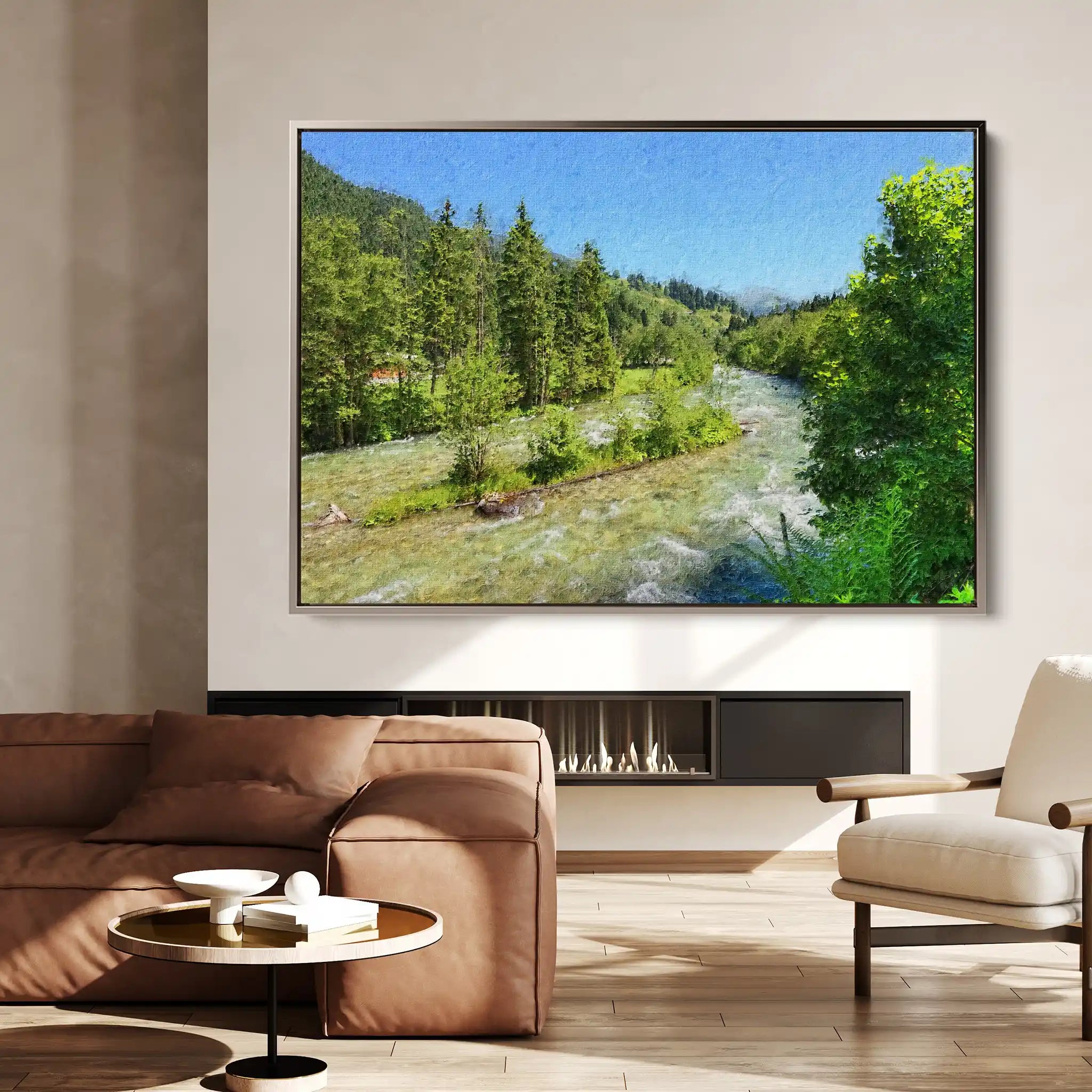 Landscape 046 Canvas Art 90 x 60 cm / Stretched on hidden frame