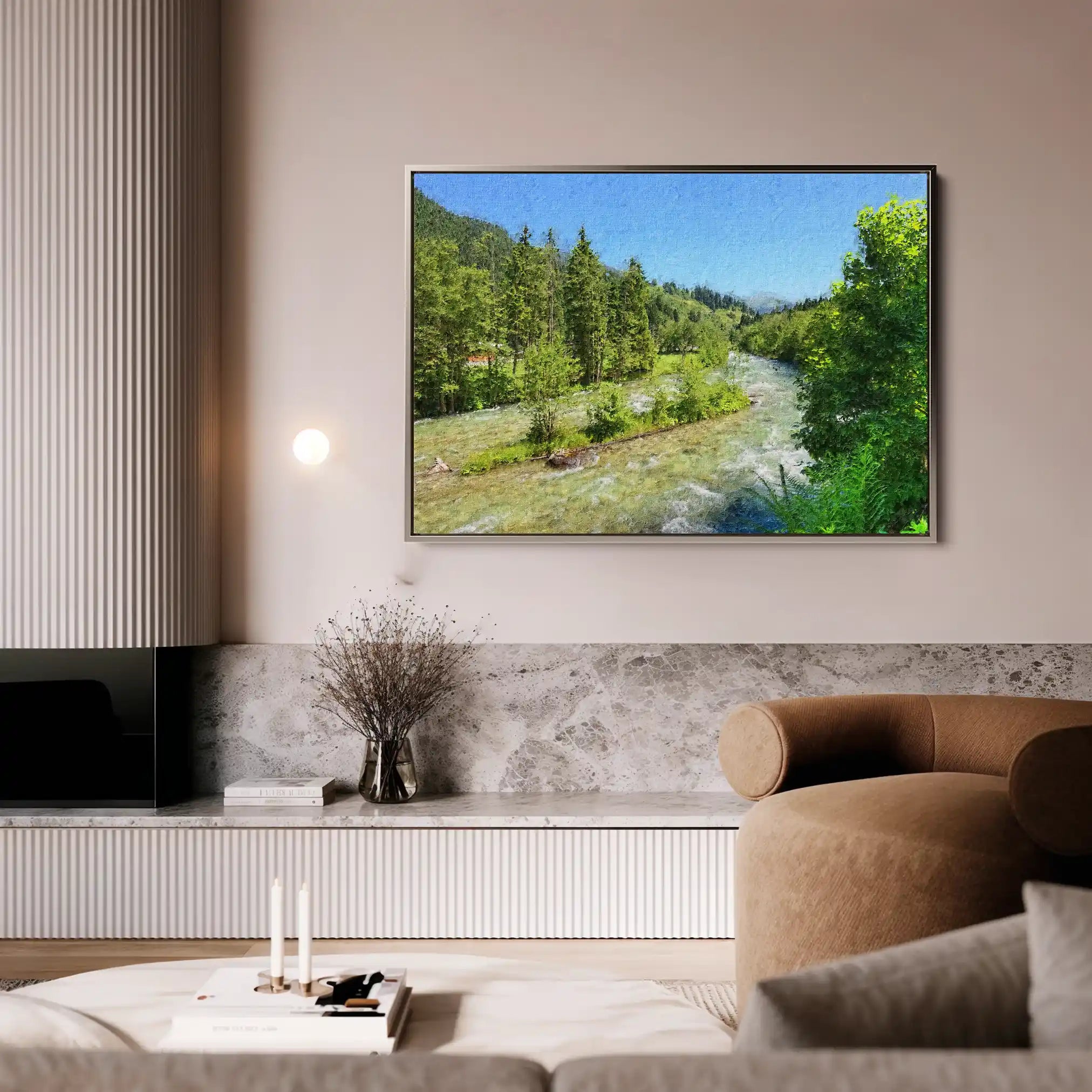 Landscape 046 Canvas Art 90 x 60 cm / Stretched on hidden frame