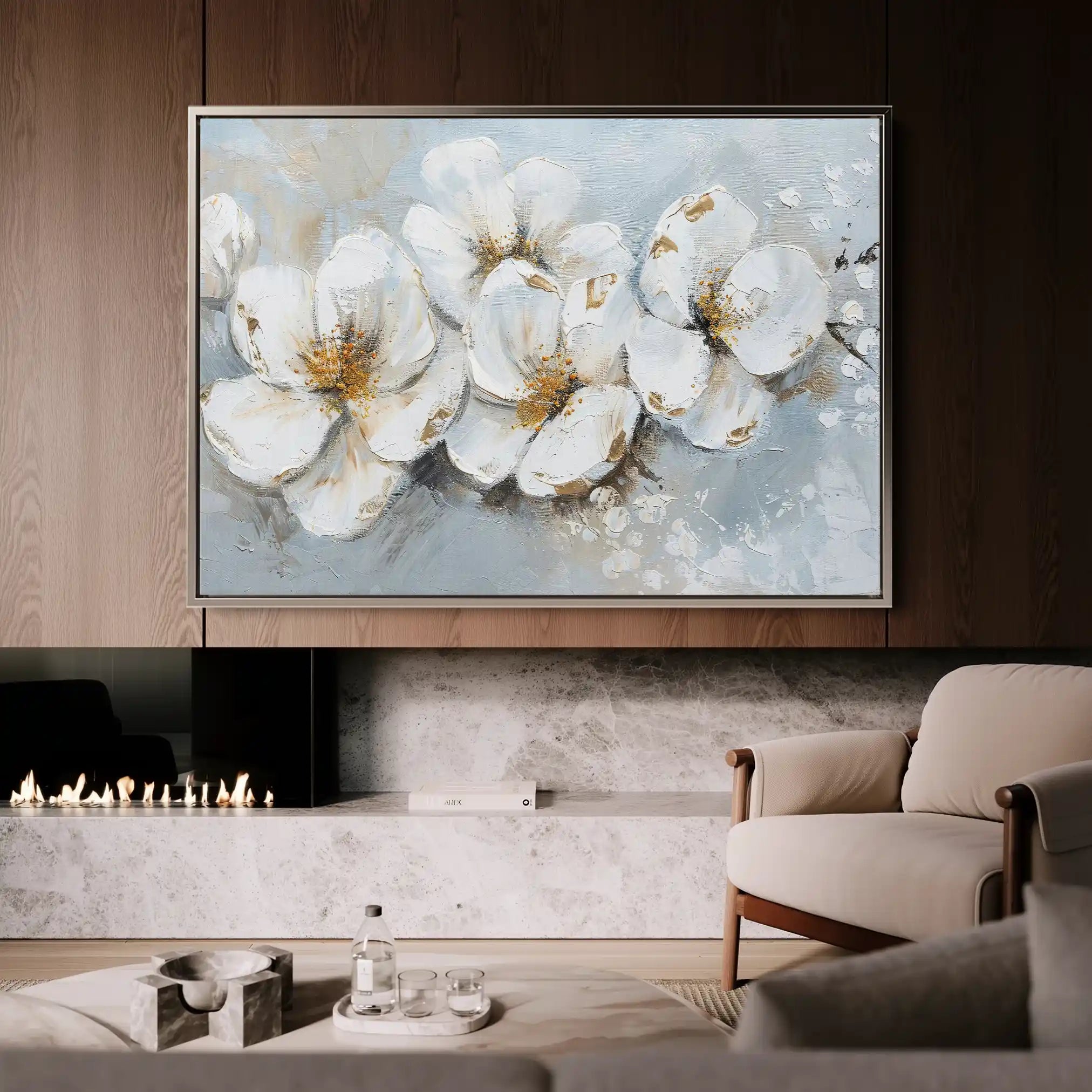 Floral Canvas Wall Art WAD047-F 90 x 60 cm / Stretched on hidden frame
