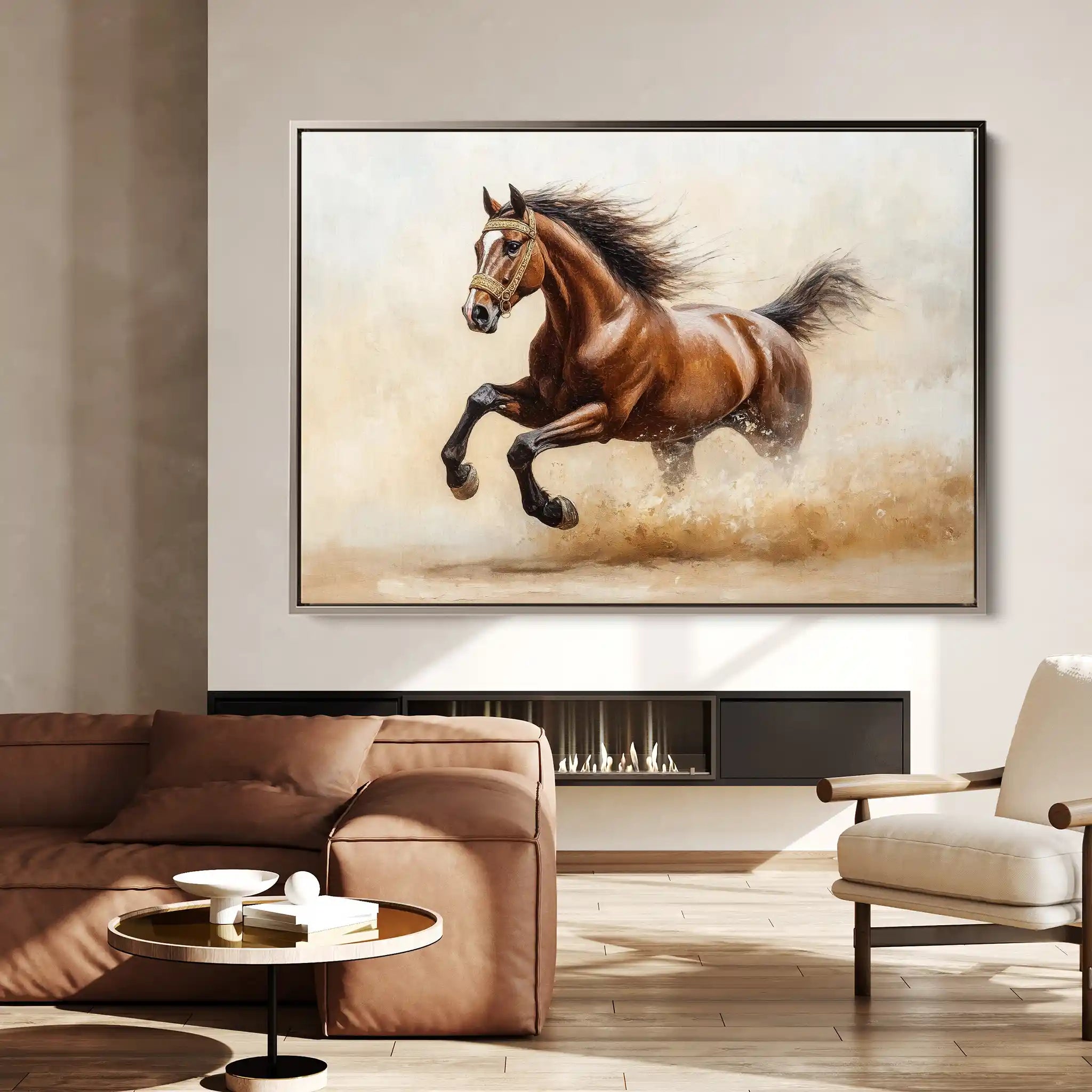 Horses 050 Canvas Art 90 x 60 cm / Stretched on hidden frame