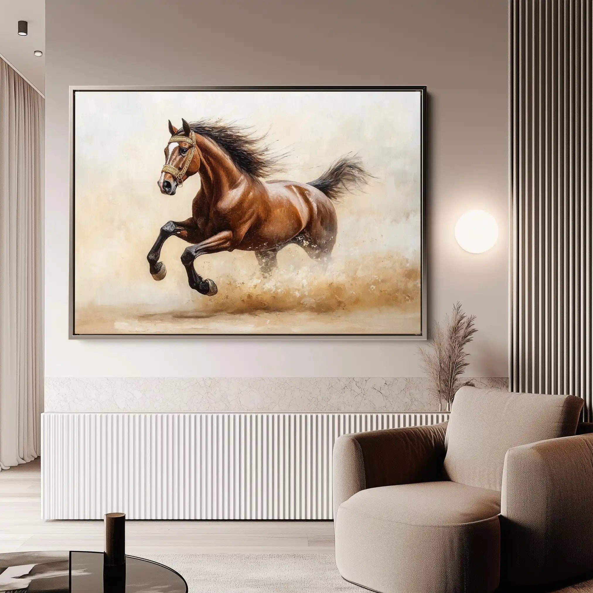 Horses 050 Canvas Art 90 x 60 cm / Stretched on hidden frame
