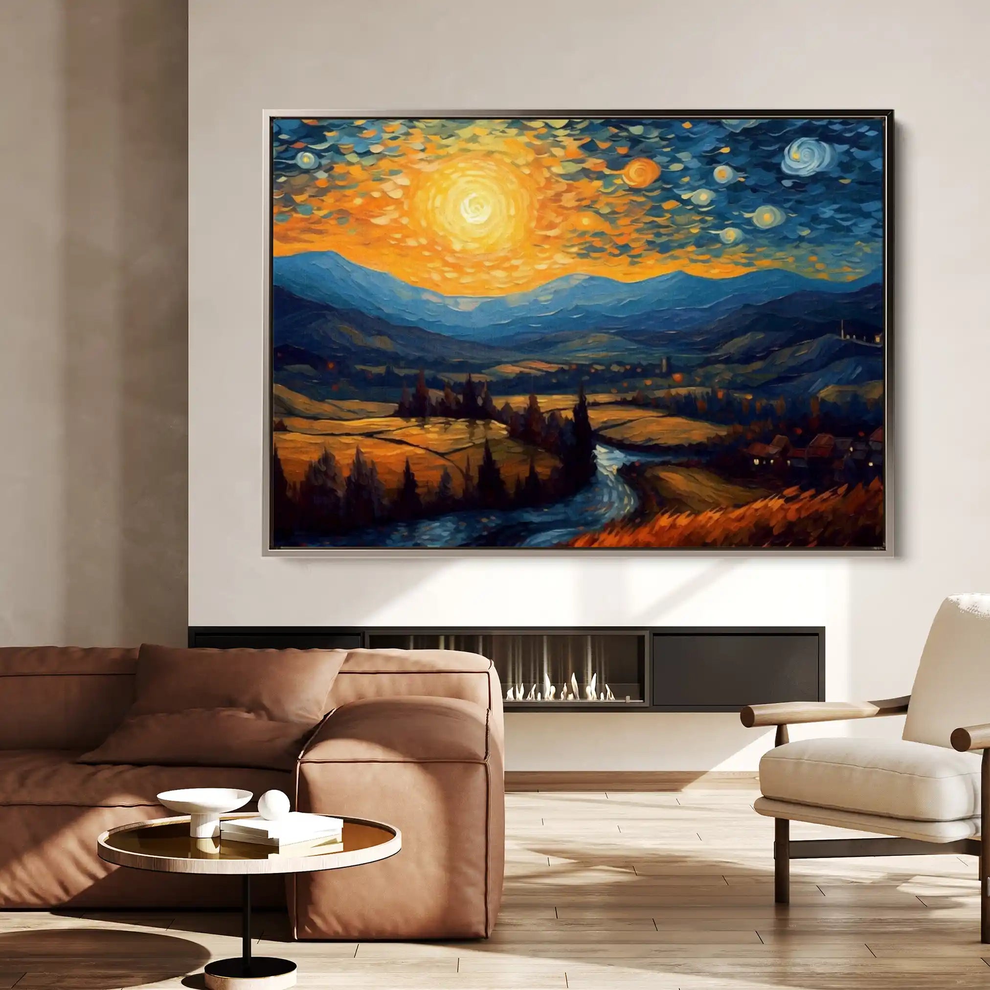 Landscape 050 Canvas Art 90 x 60 cm / Stretched on hidden frame