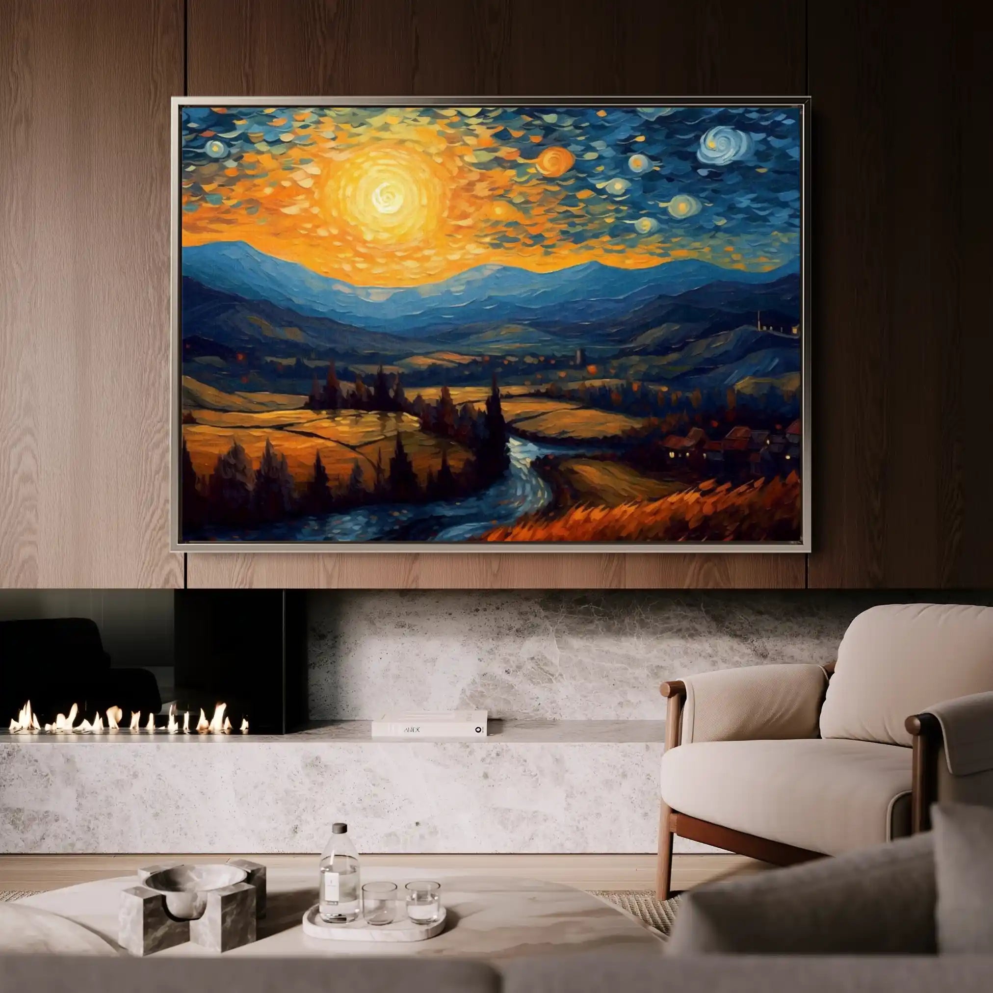 Landscape 050 Canvas Art 90 x 60 cm / Stretched on hidden frame