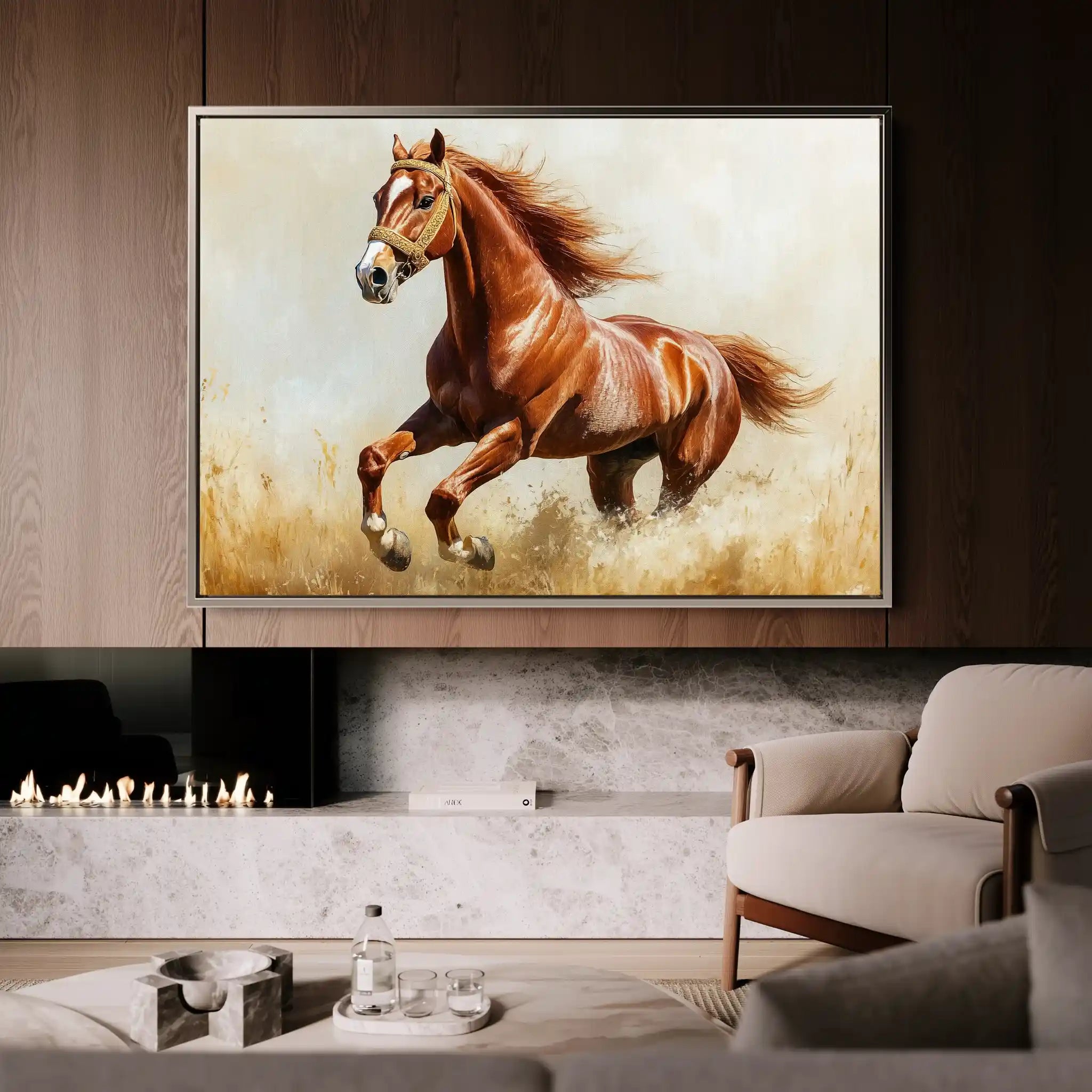 Horses 051 Canvas Art 90 x 60 cm / Stretched on hidden frame