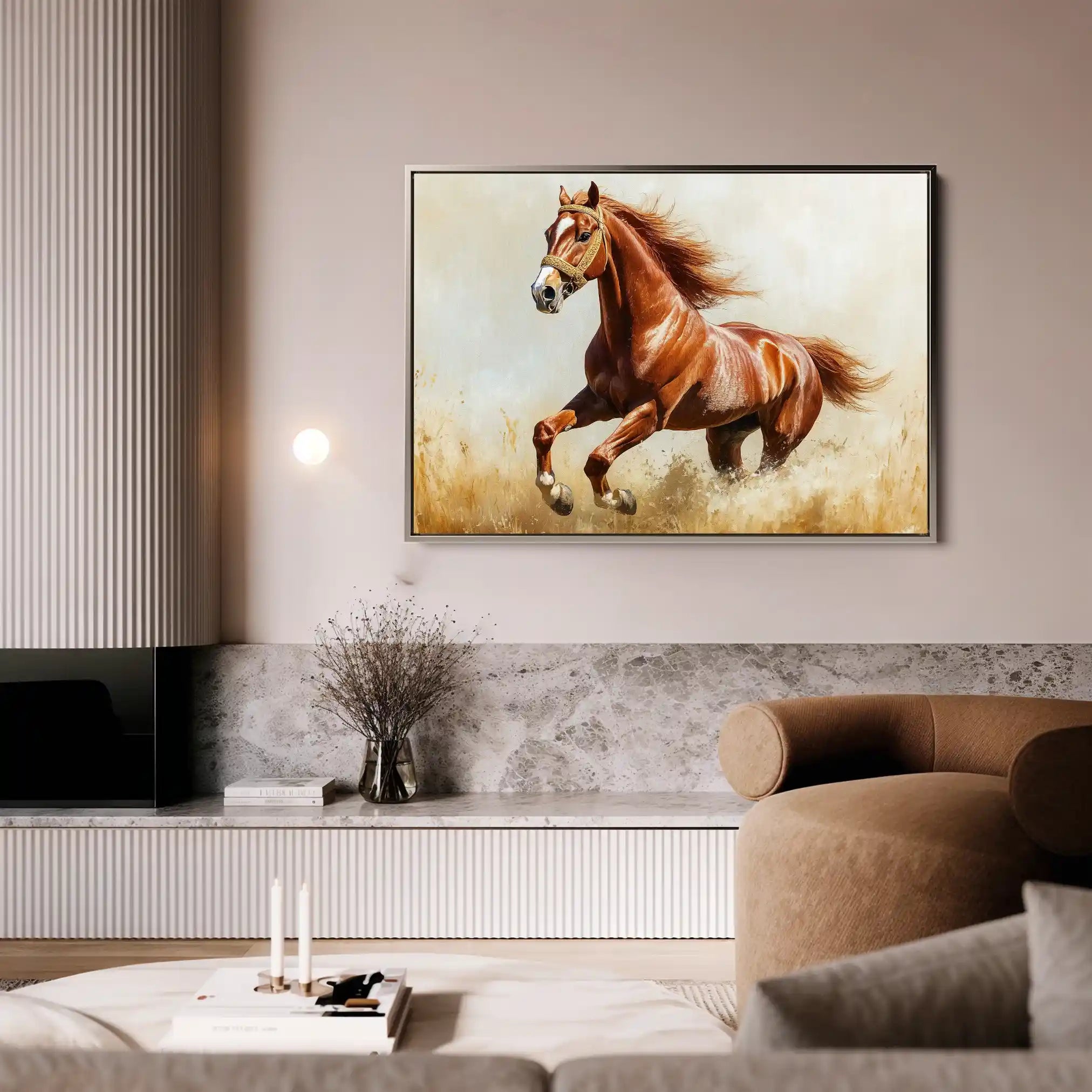 Horses 051 Canvas Art 90 x 60 cm / Stretched on hidden frame