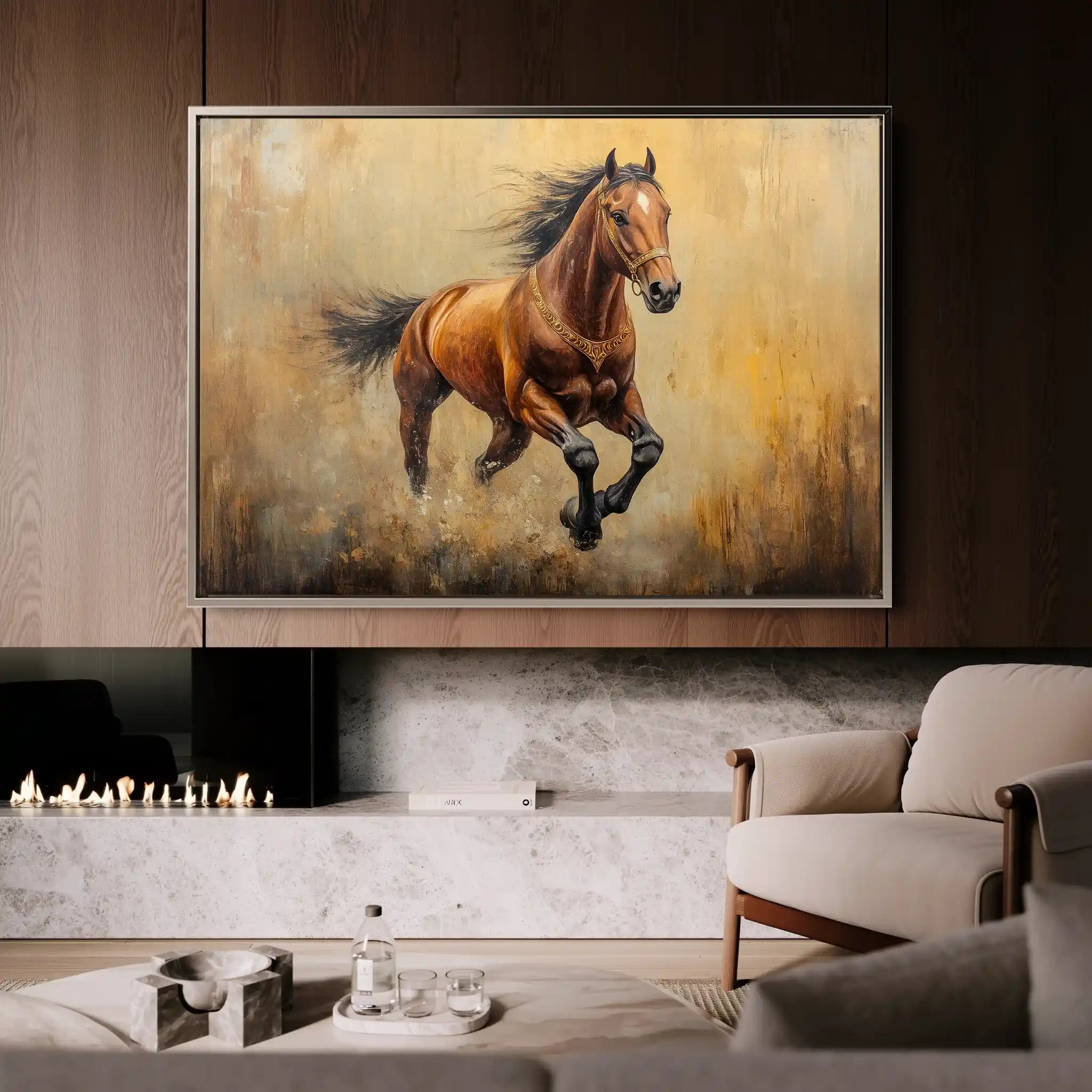 Horses 052 Canvas Art 90 x 60 cm / Stretched on hidden frame