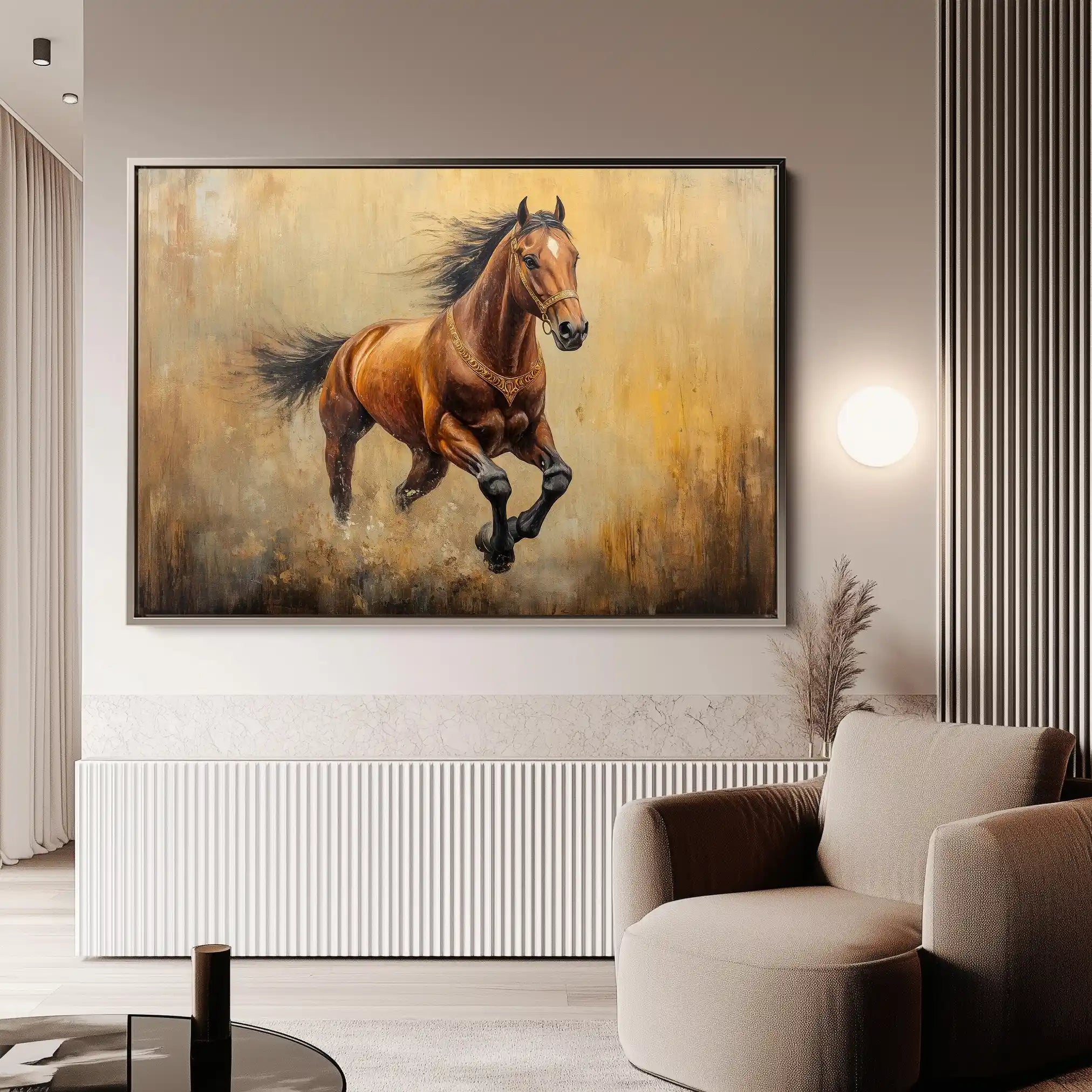Horses 052 Canvas Art 90 x 60 cm / Stretched on hidden frame
