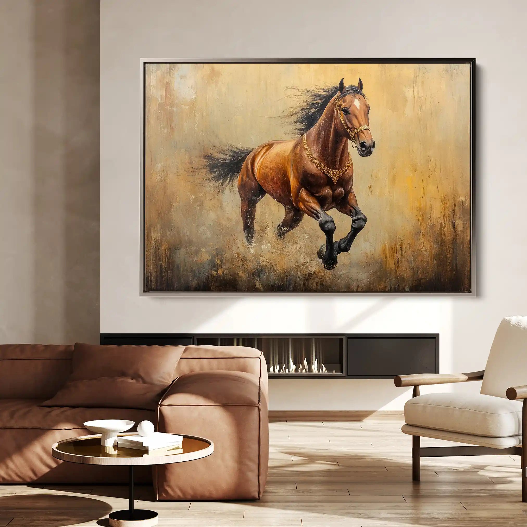 Horses 052 Canvas Art 90 x 60 cm / Stretched on hidden frame