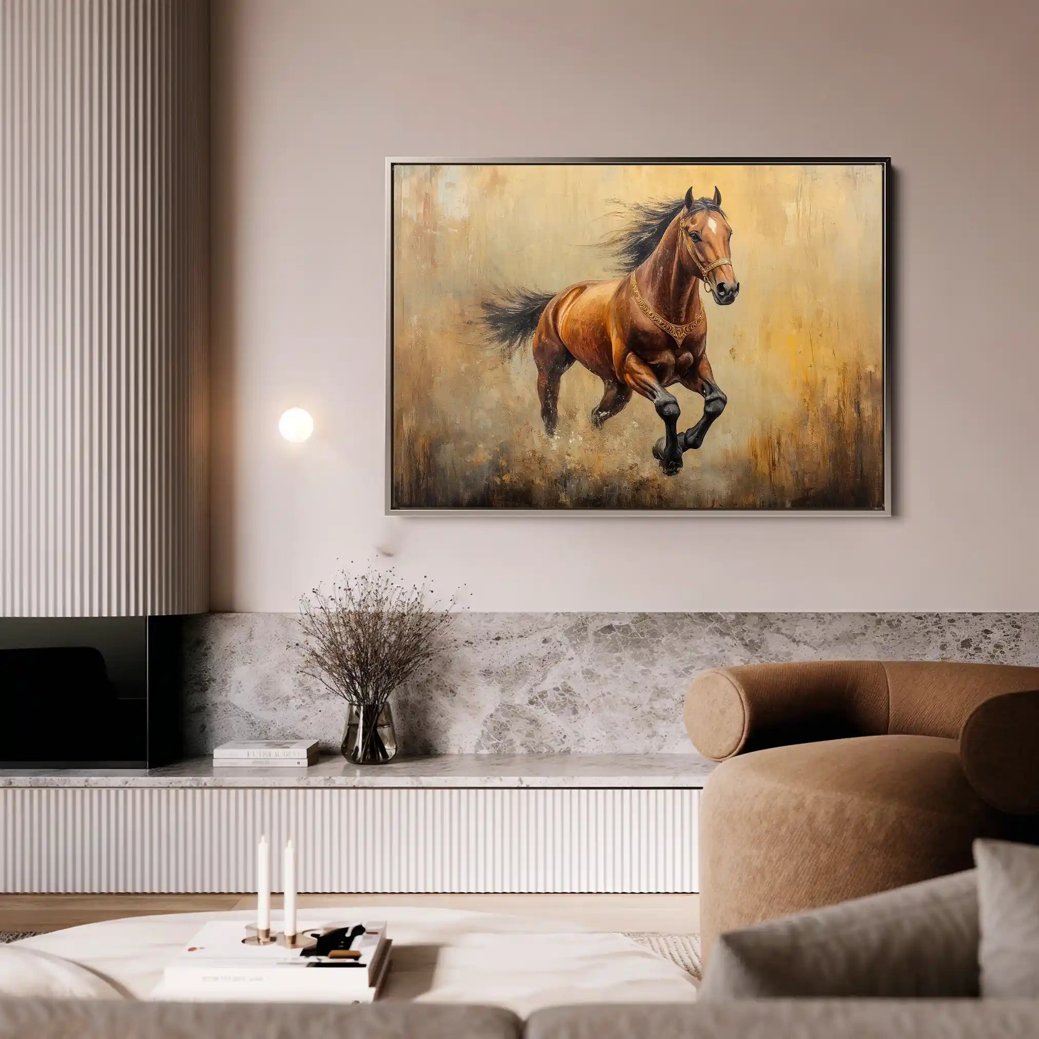 Horses 052 Canvas Art 90 x 60 cm / Stretched on hidden frame