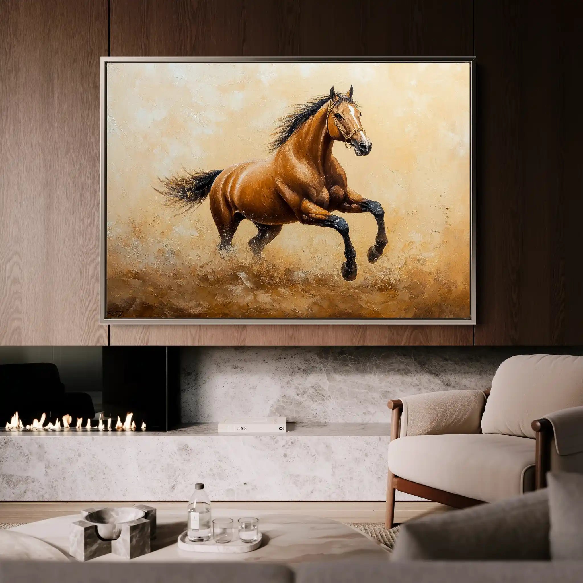 Horses 054 Canvas Art 90 x 60 cm / Stretched on hidden frame