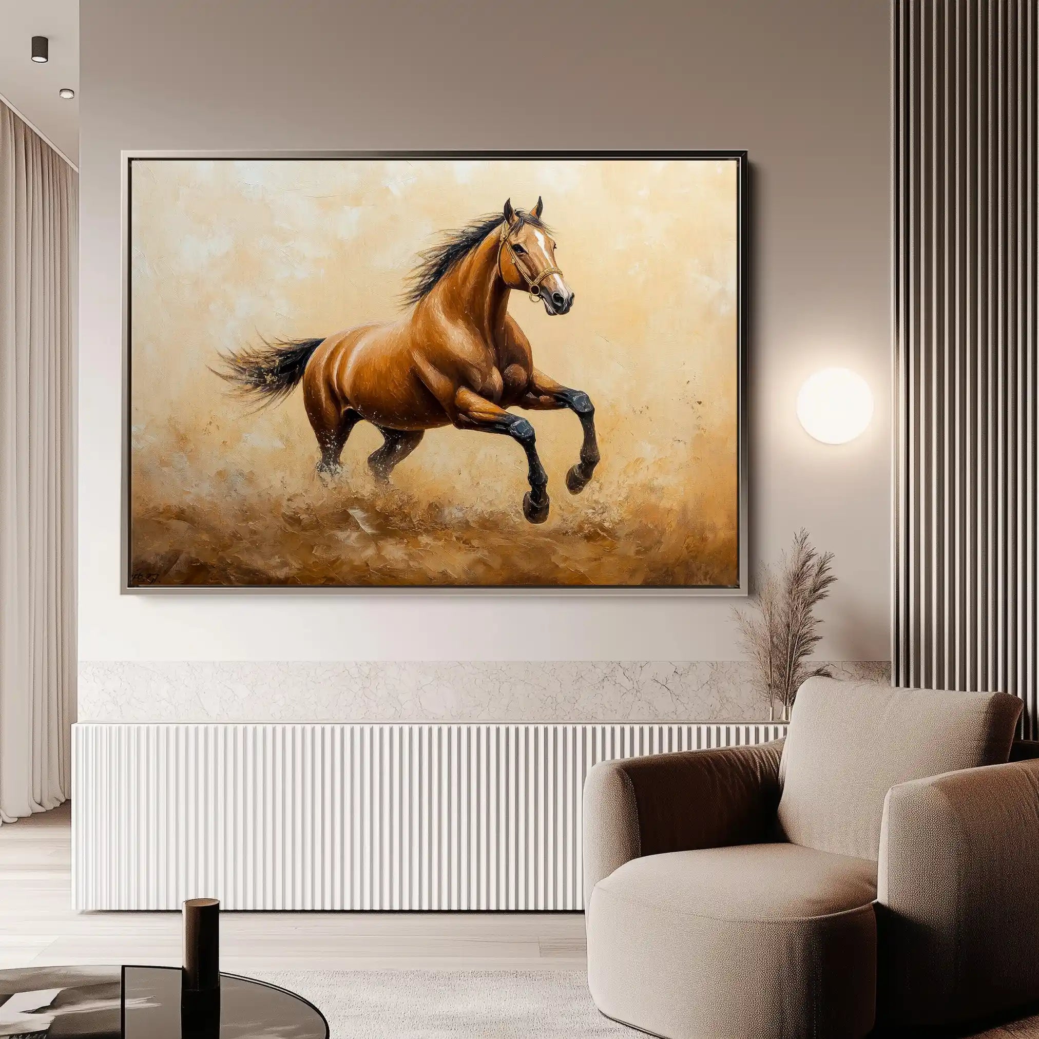 Horses 054 Canvas Art 90 x 60 cm / Stretched on hidden frame