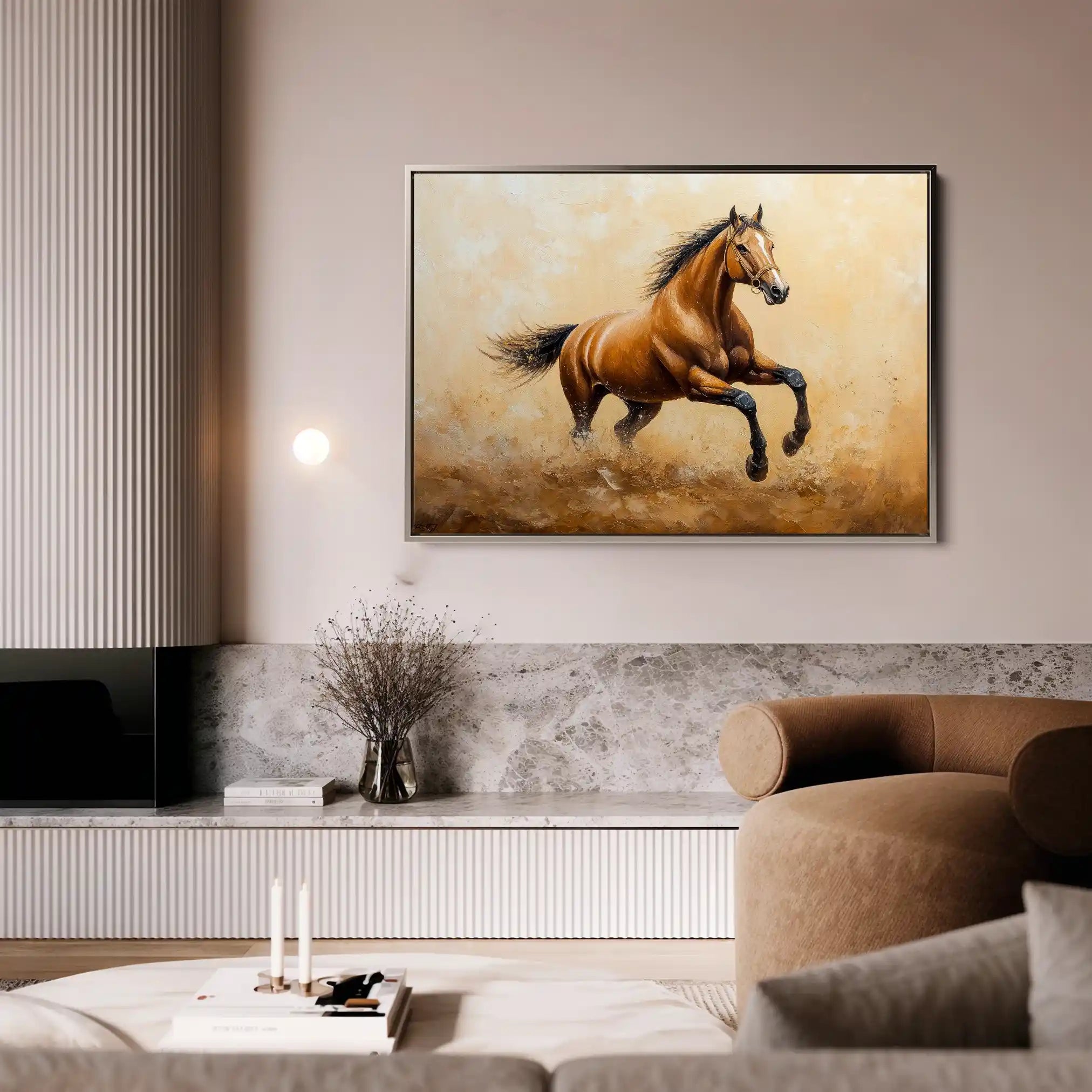Horses 054 Canvas Art 90 x 60 cm / Stretched on hidden frame